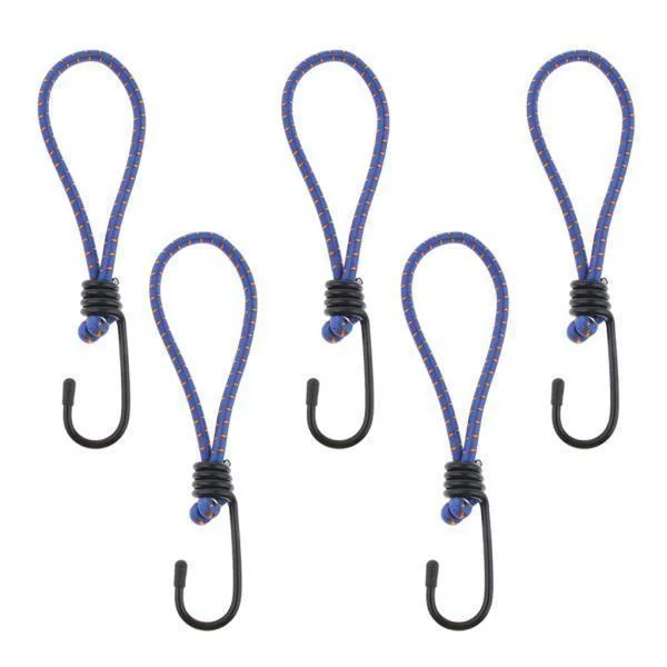 GARENDE 5x5 Pcs Bungee Hook Tie - Tarpaulin Elastic Stretch Cord Straps with Hook 6mm