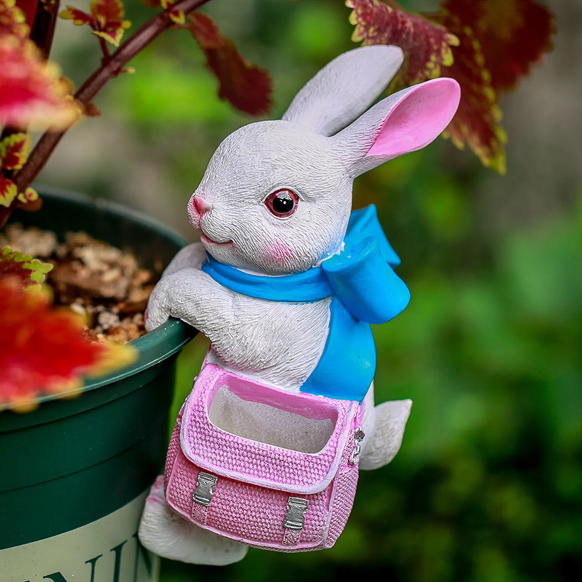Sprifallbaby Flower Pot Hugger Cute Animal Garden Statue Miniature Resin Decor Balcony Ornament