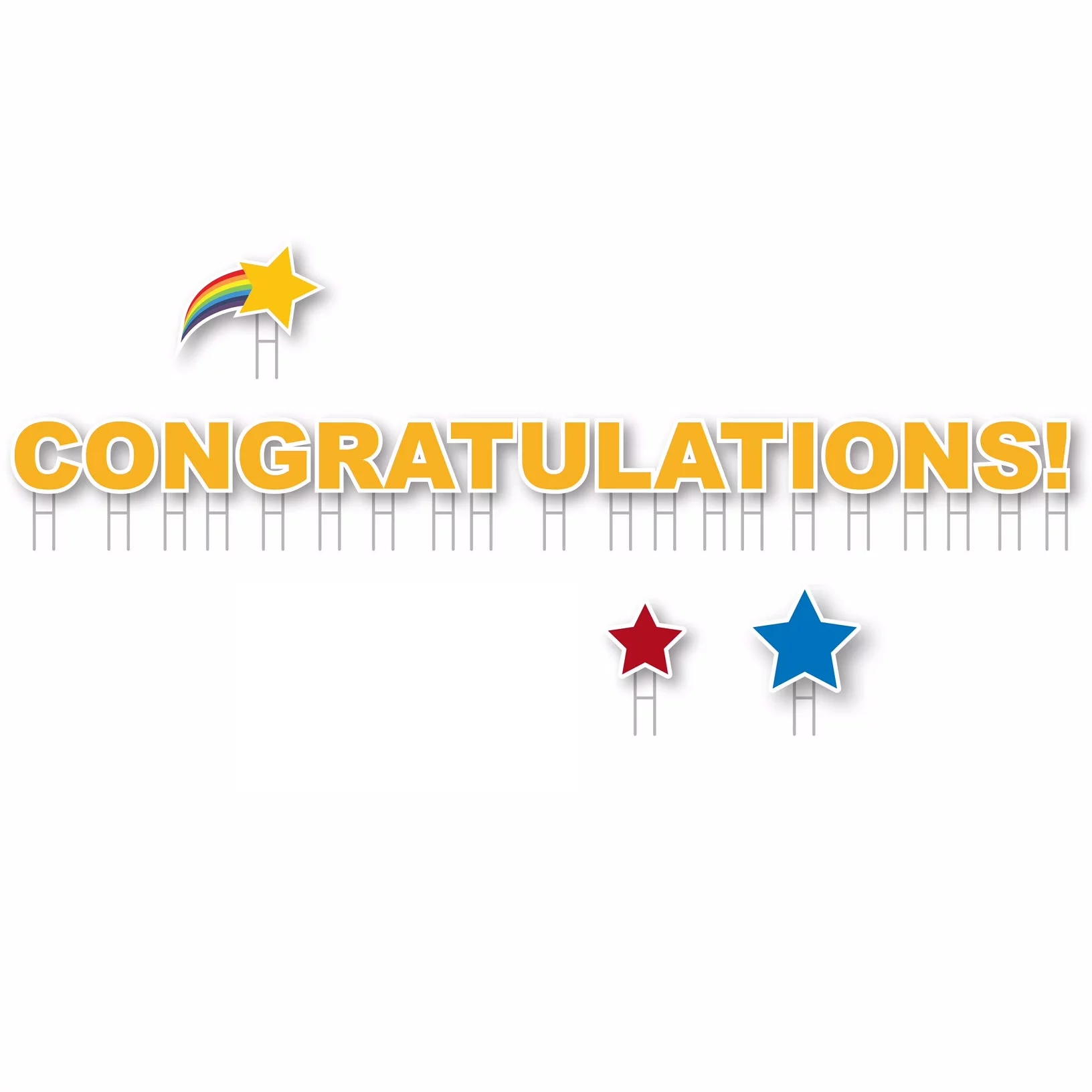 Yard Card CONGRATULATIONS! Graduation Waterproof Outdoor Greeting Sign Kit, Stands Over 17