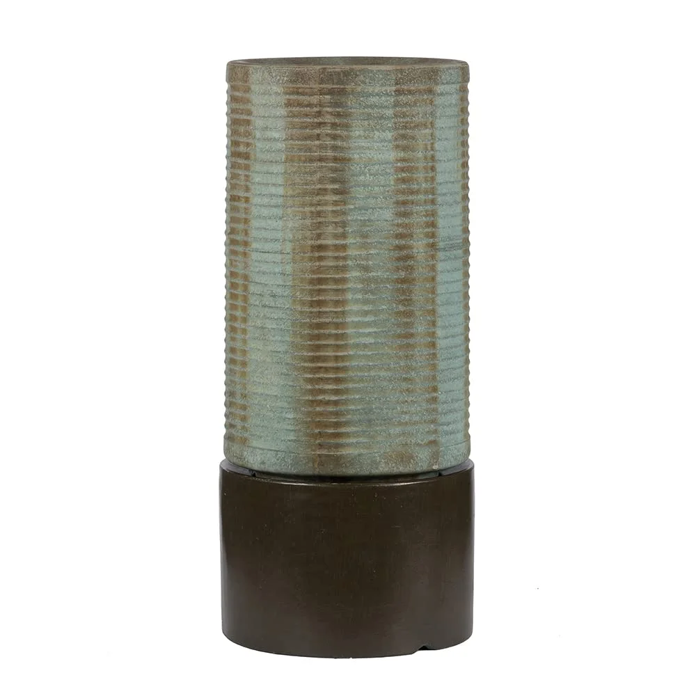 A&B Home Large Two-Tone Cylinder Water Fountain with Pump for Outdoor Garden Decor, 43 inch Bronze