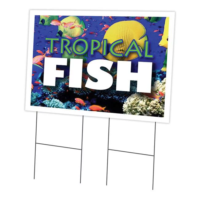 SignMission C-2436 Tropical Fish 24 x 36 in. Tropical Fish Yard Sign & Stake