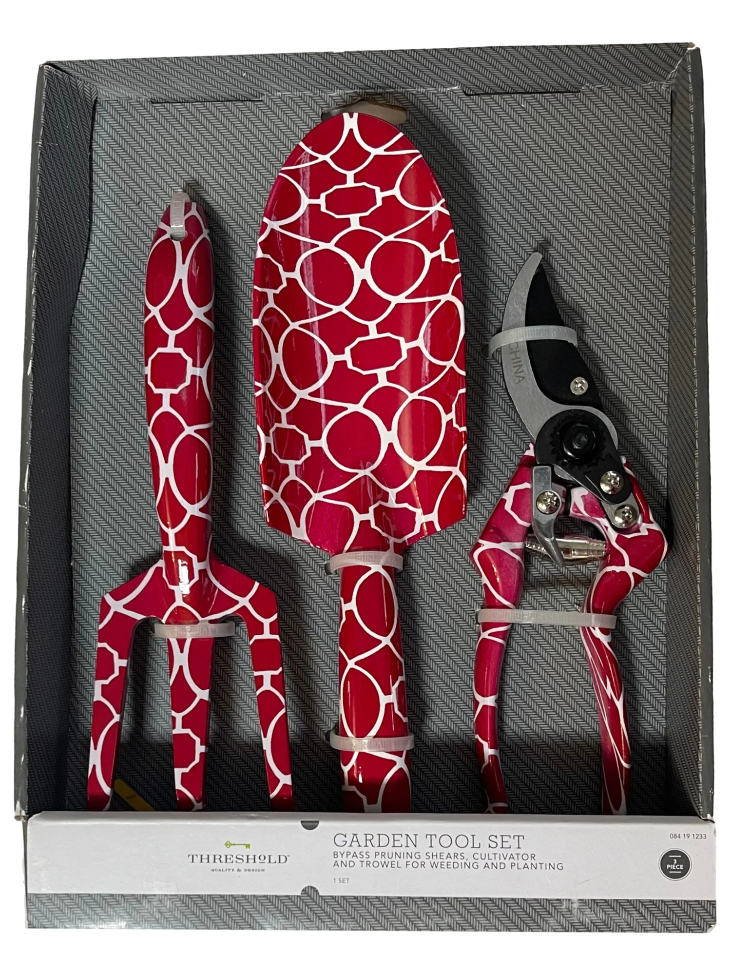 Threshold Garden Tool Set, Red Pruning Shears, Gardening Trowel & Cultivator