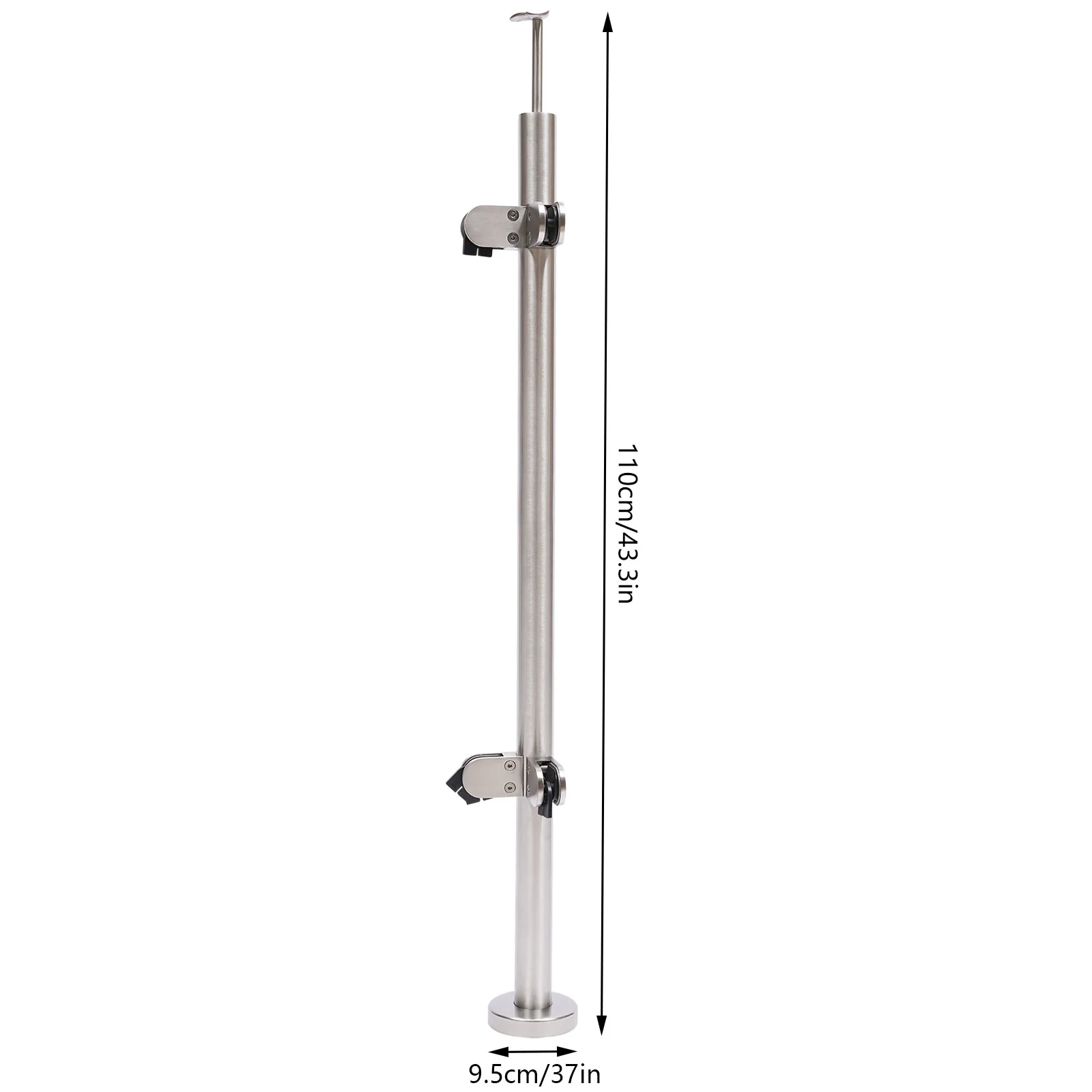 YIYIBYUS Railing Post Round Pipe Platform Column for Home Indoor Guardrails Swimming Pool Guardrails Silver