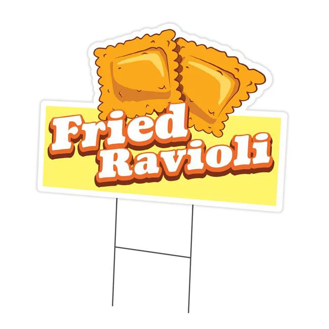 SignMission C-DC-1824-Fried Ravioli19 18 x 24 in. Yard Sign & Stake - Fried Ravioli