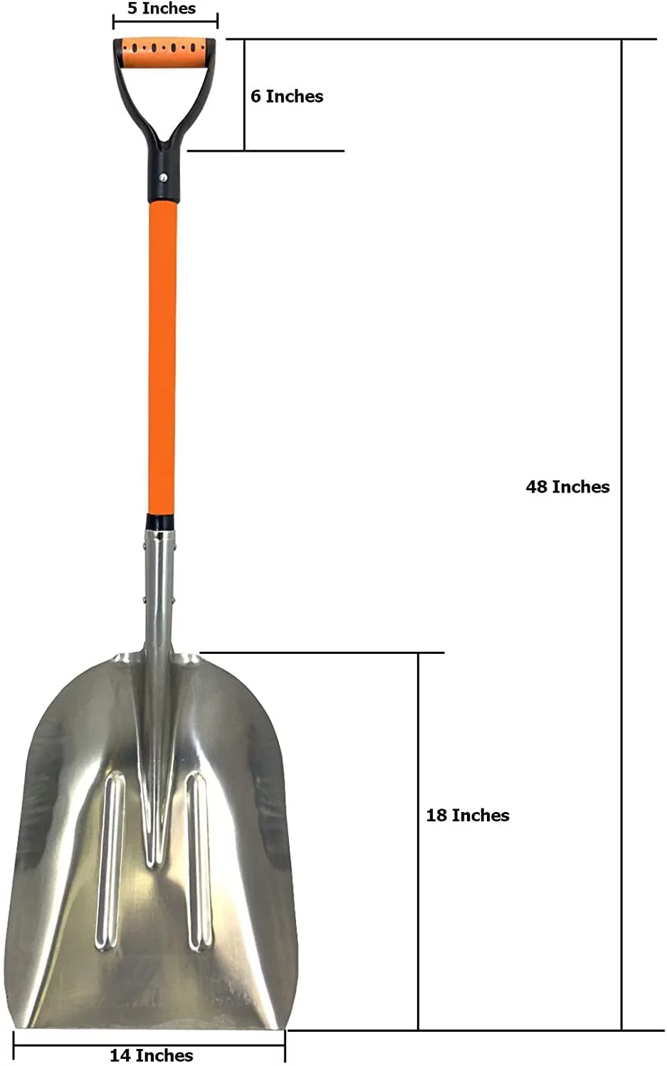 Ashman Online Aluminium 48 inch Snow Shovel with Large Head and Durable Handle (6 Pack)