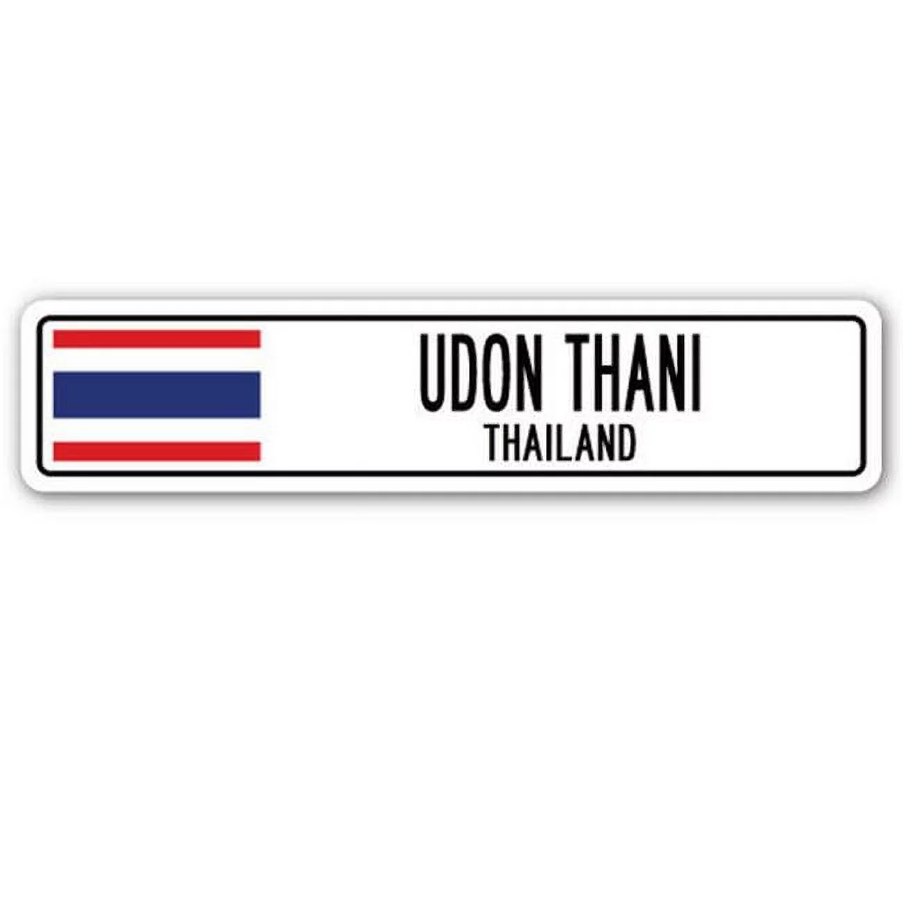SignMission SSC-Udon Thani Th Udon Thani, Thailand Street Sign - Thai Flag City Country Road Wall Gift
