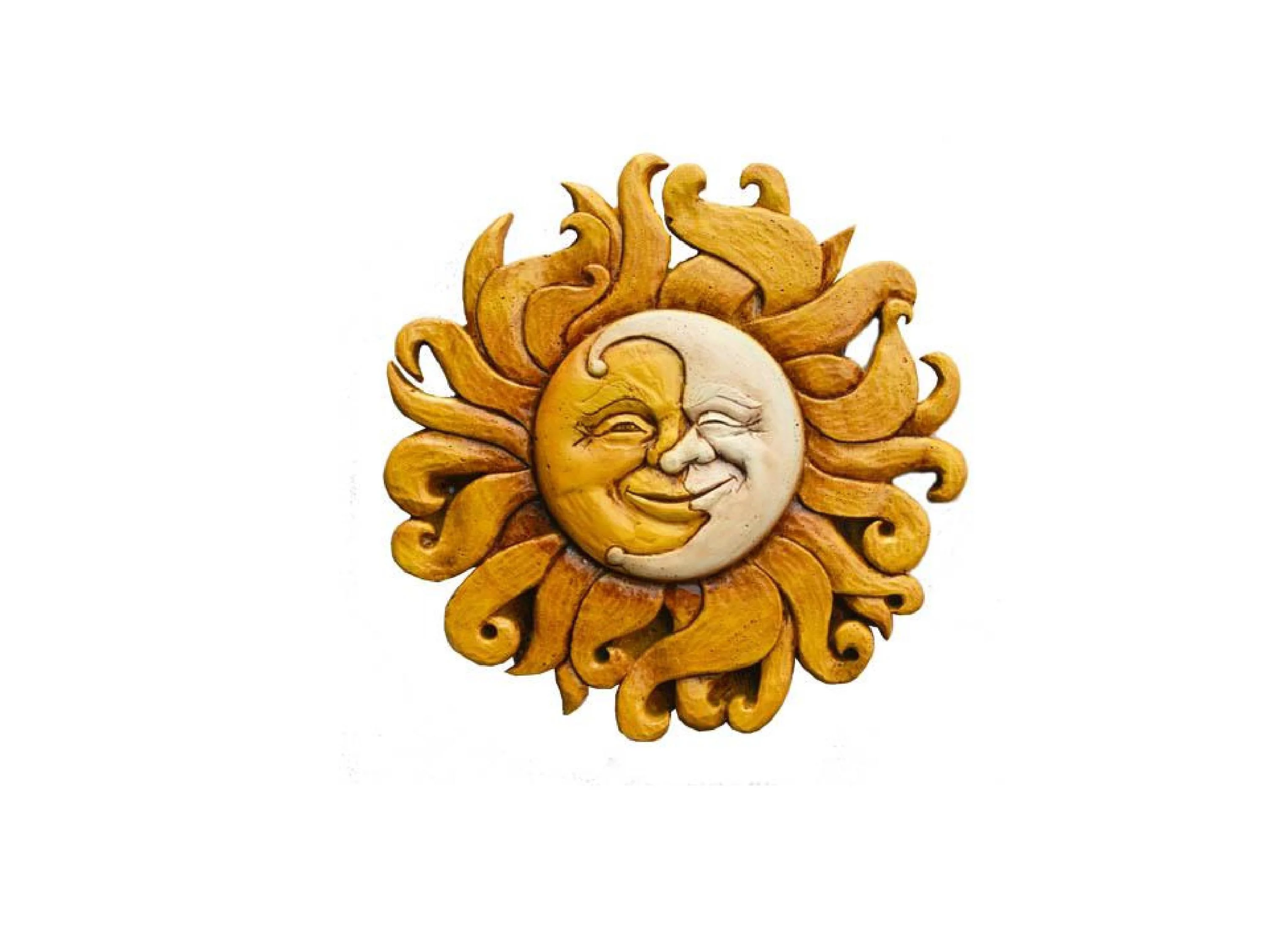 Sun and Moon Plaque, Clear Lacquer Finish, Durable, Light Weight, Ready To Hang
