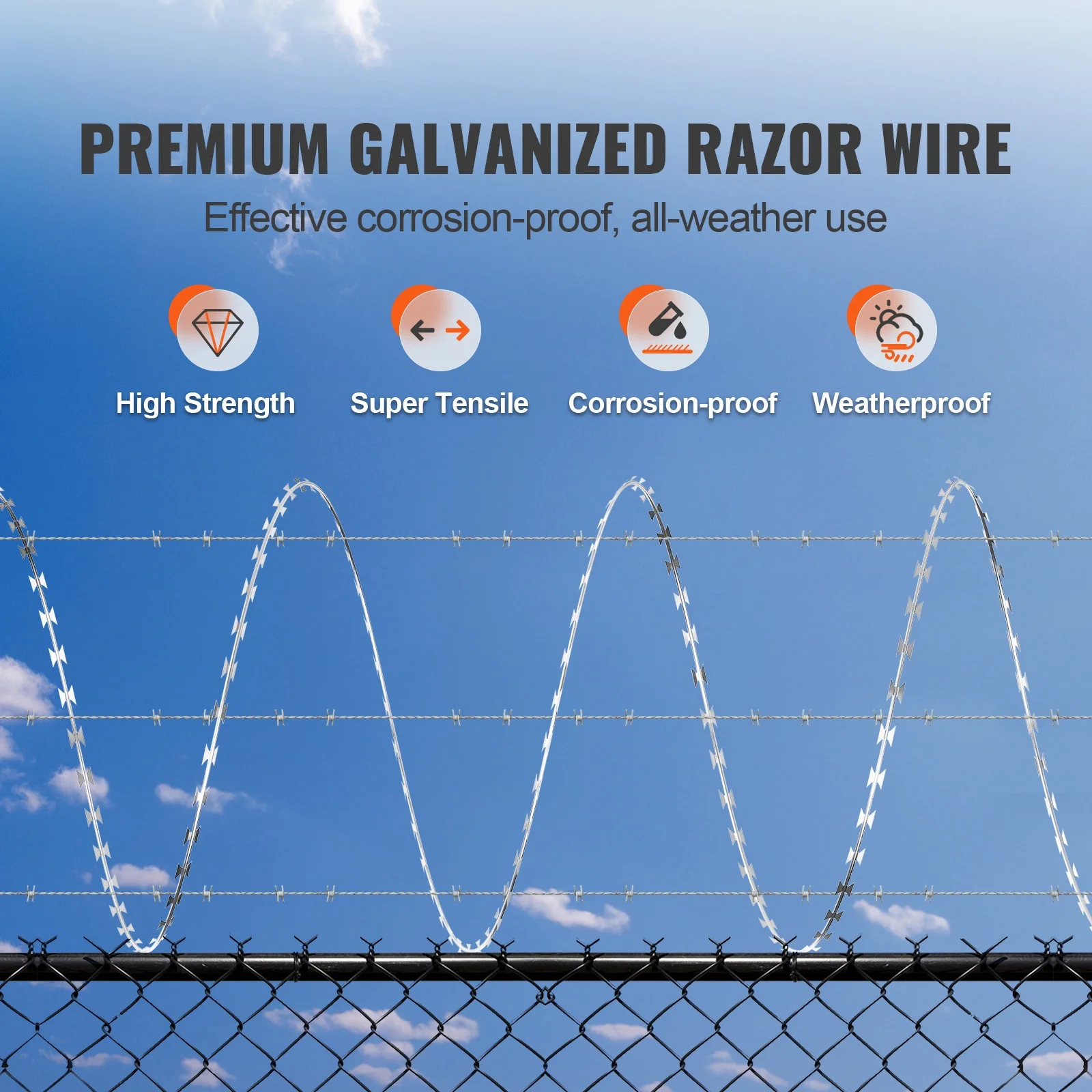 SKYSHALO Razor Wires Razor Barbed Wire 246ft 5 Rolls Razor Wire Fencing Razor Fence