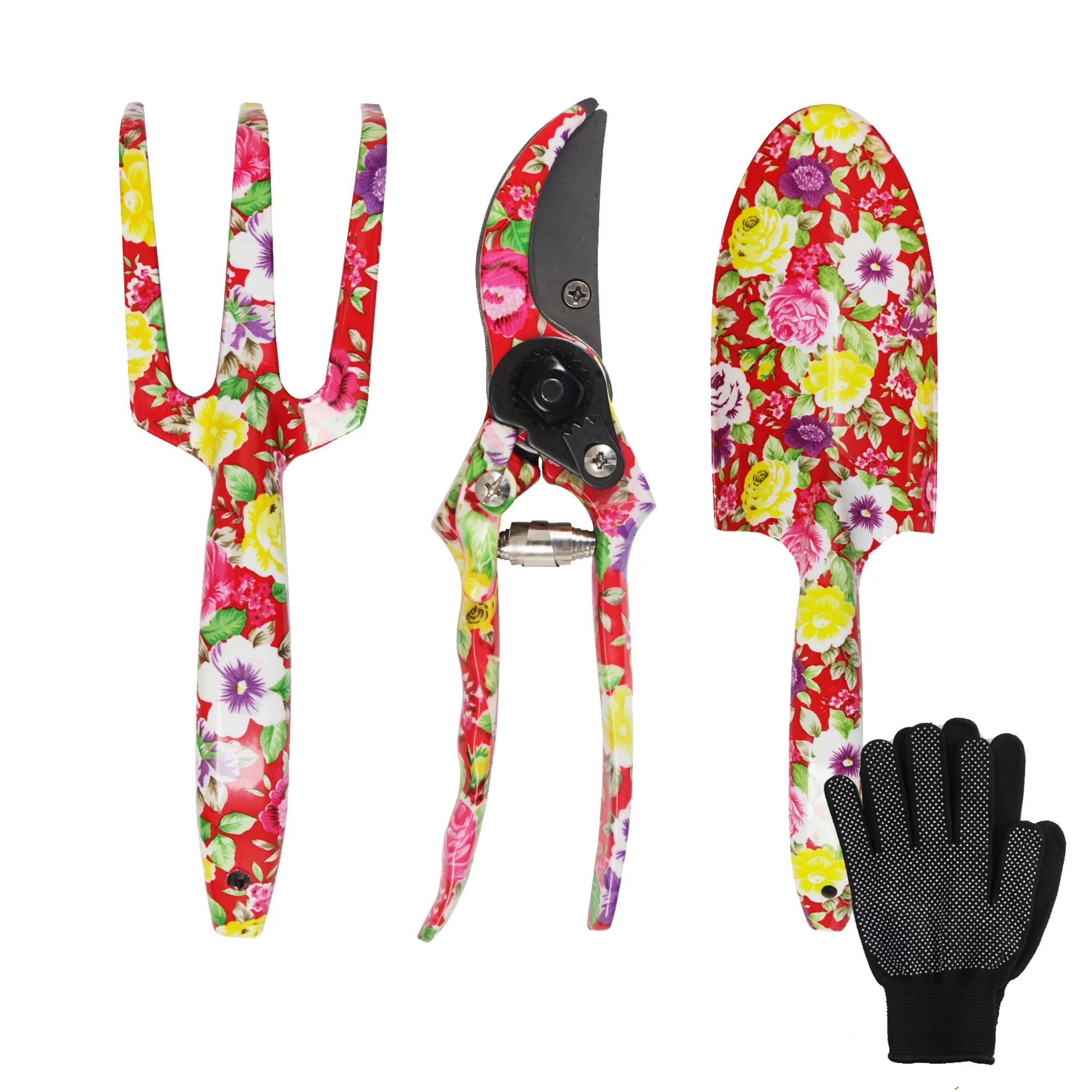 GARTOL Garden Tool Kit,3 Piece Heavy Duty Tools Cast Aluminum, Great Gifts for Men Women (Red)