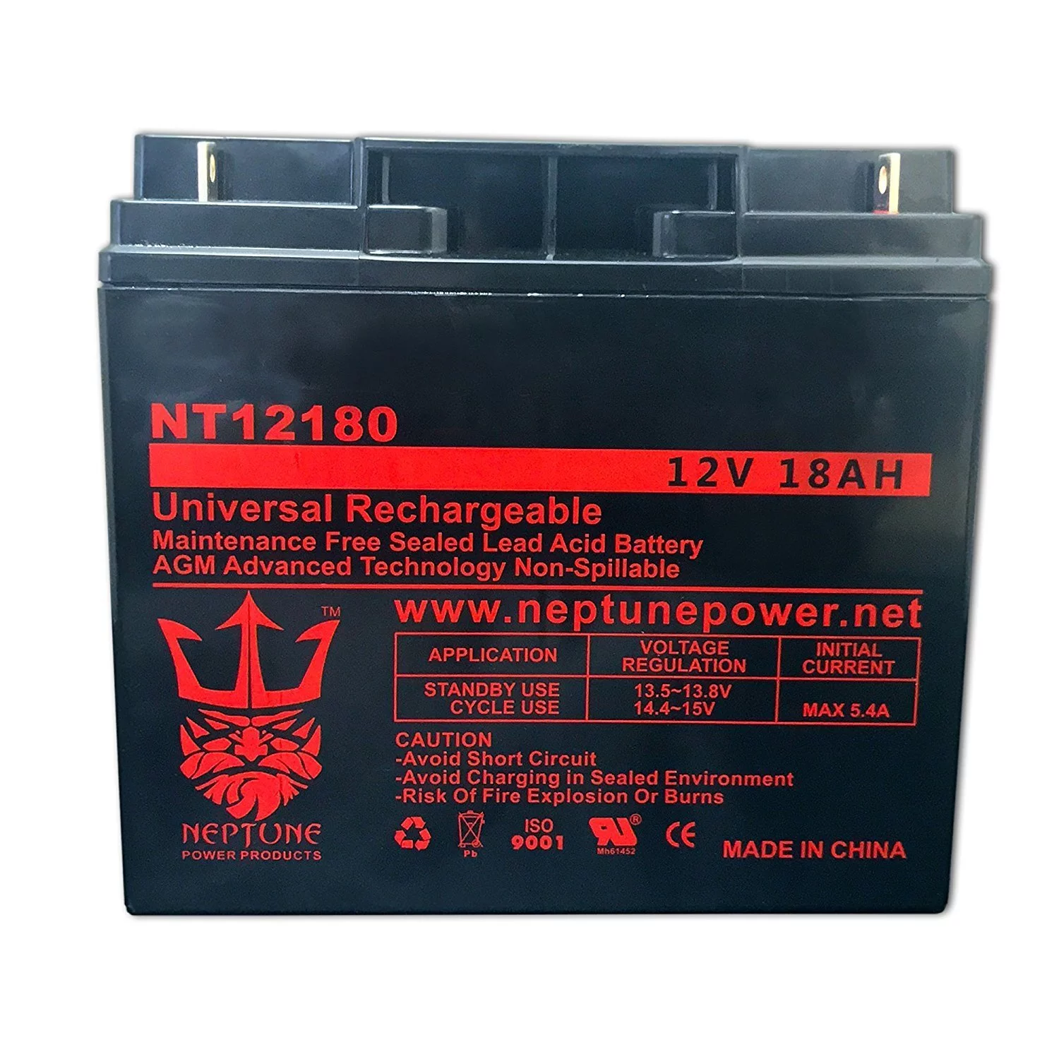 Ultra Tech IM-12180 12V 18Ah SLA Replacement Lawn Mower Battery by Neptune