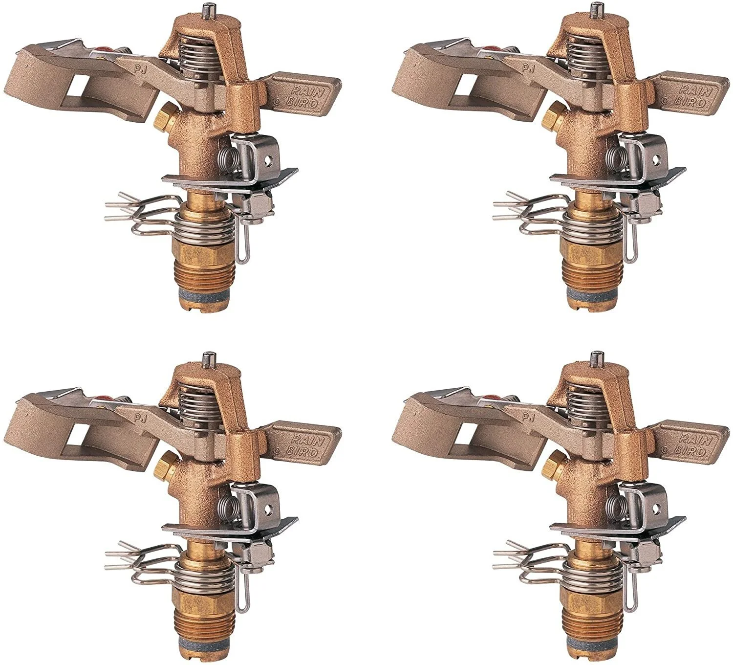Rain Bird 25PJDAC Brass Impact Sprinkler, Adjustable 20 - 360 Pattern, 20-41' Spray Distance Pack of 4