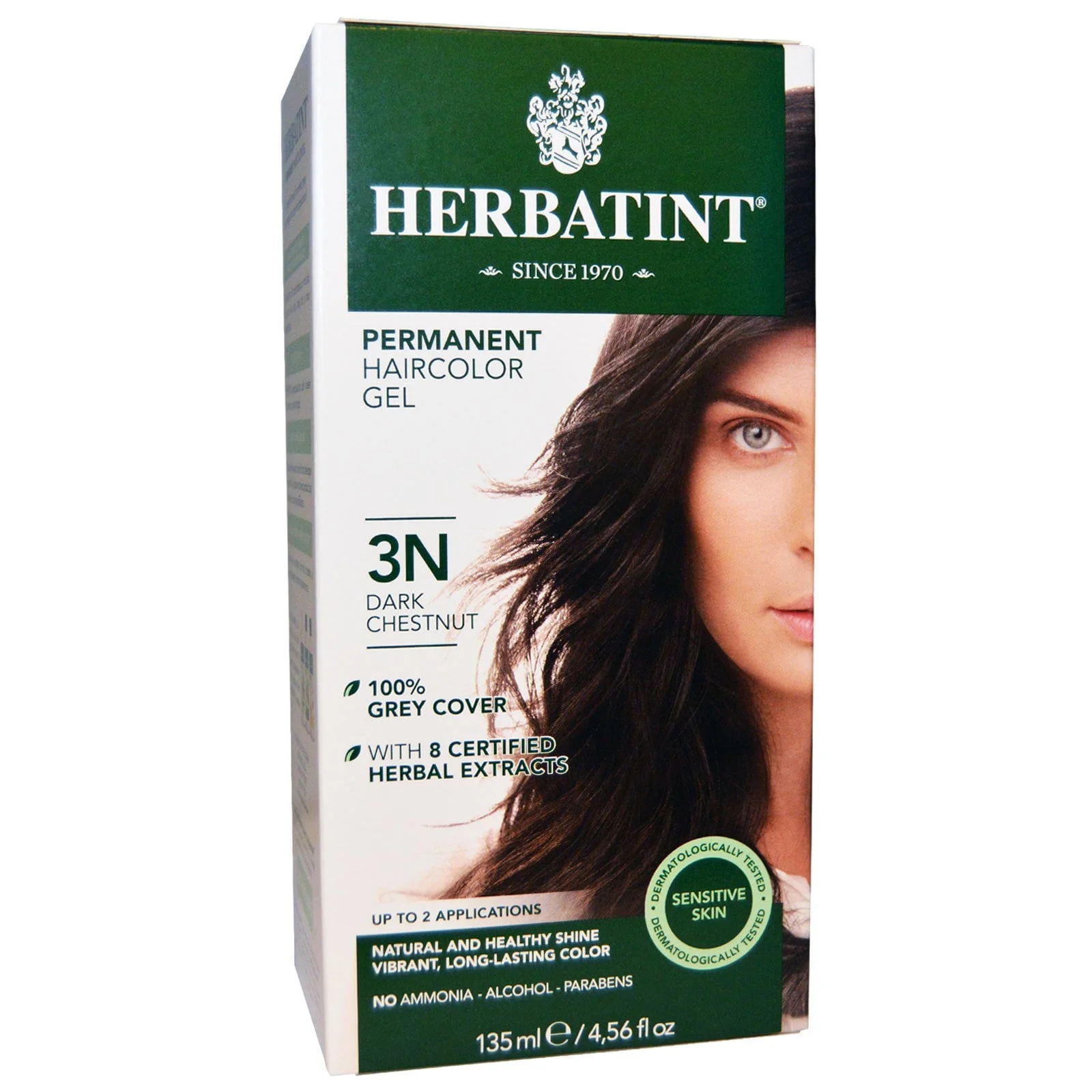 Herbatint, Permanent Hair Color, 3N, Dark Chestnut, 4.56 fl oz (Pack of 4)
