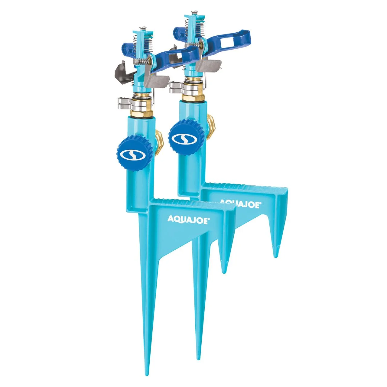 Aqua Joe 2-Pack Indestructible 360º Impulse Sprinkler W/ Step Spike, 1,400 Sq. ft. Max Coverage