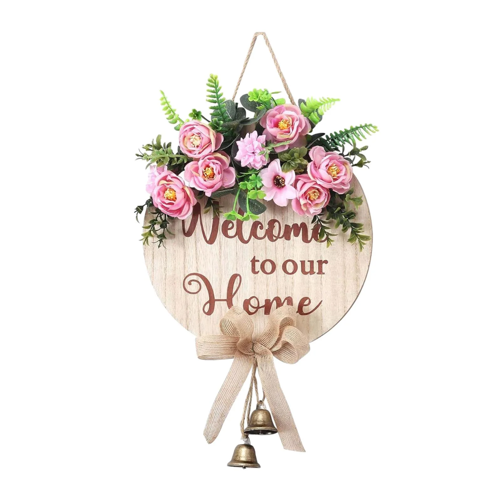 BLESIYA Spring Farmhouse Welcome Signs Spring Wreath Welcome Sign for Porch Home Door