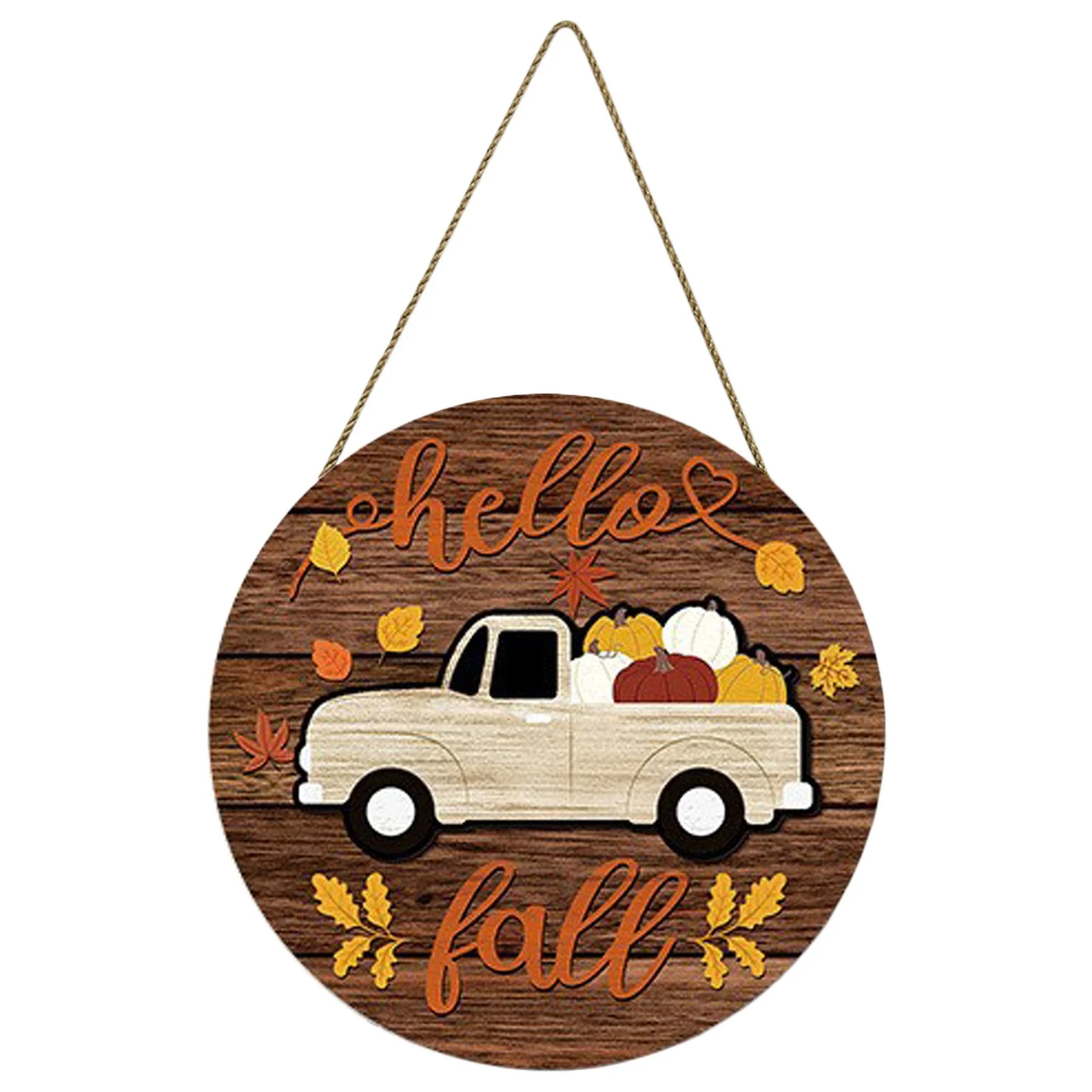 Autumn New Thanksgiving Pumpkin Wooden Decoration Hanging Circular Wall Wall Decoration Crafts