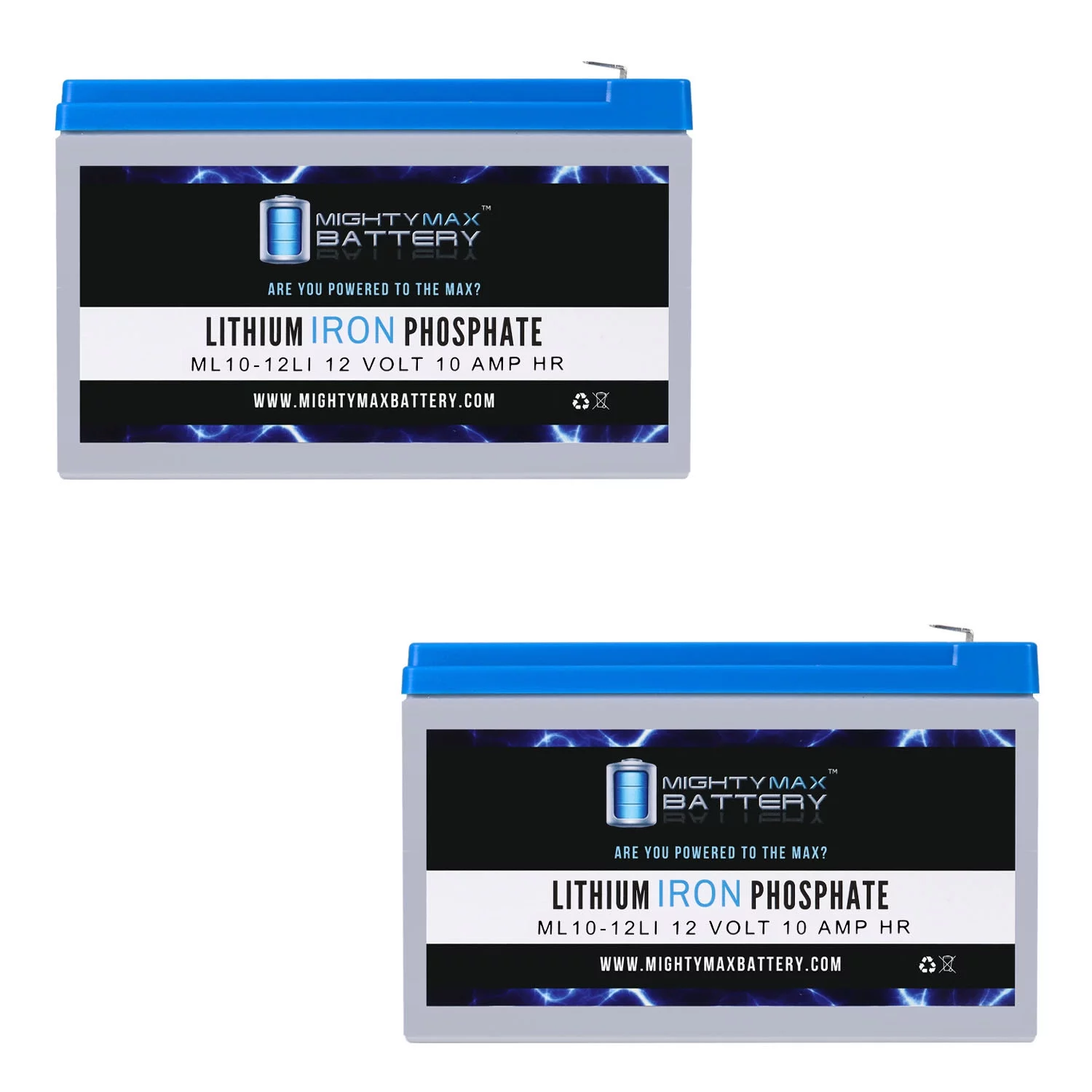 12V 10AH Lithium Replacement Battery Compatible with Sunlawn EM-2 Cordless Mower - 2 Pack