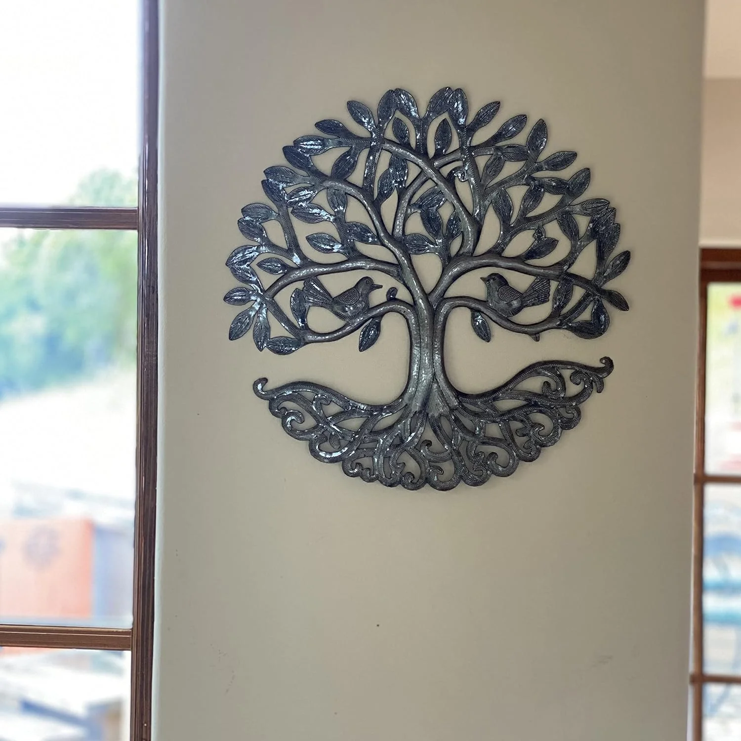 Small ree Of Life Wall Ar, Love s Family Friendship Garden Plaque, Handmade In Haii, 13 Inches Round, Home Decor