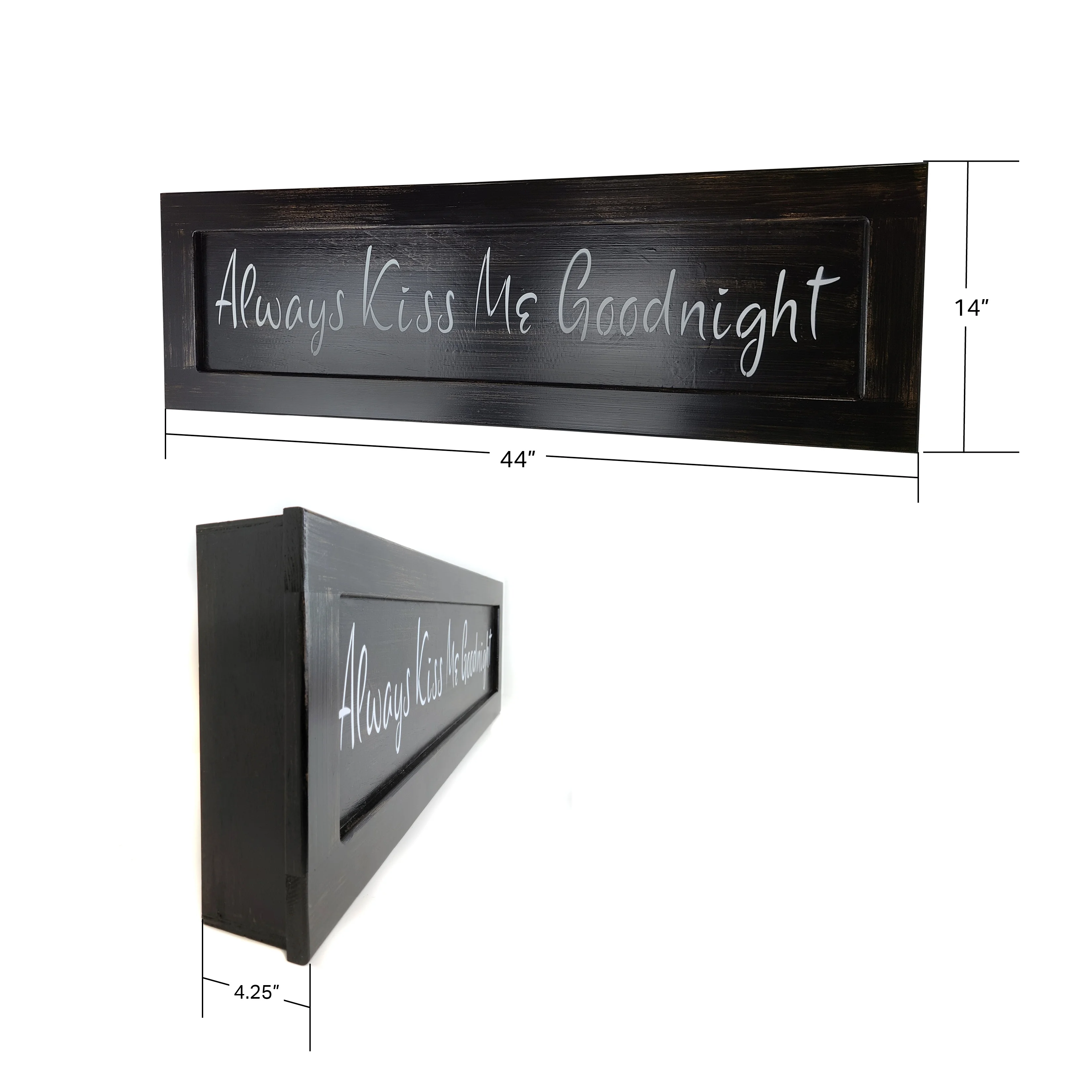 American Furniture Classics Model KISSMEOTBB Always Kiss Me Goodnight Over the Bed Wall Décor with Hidden, Locking Gun Compartment