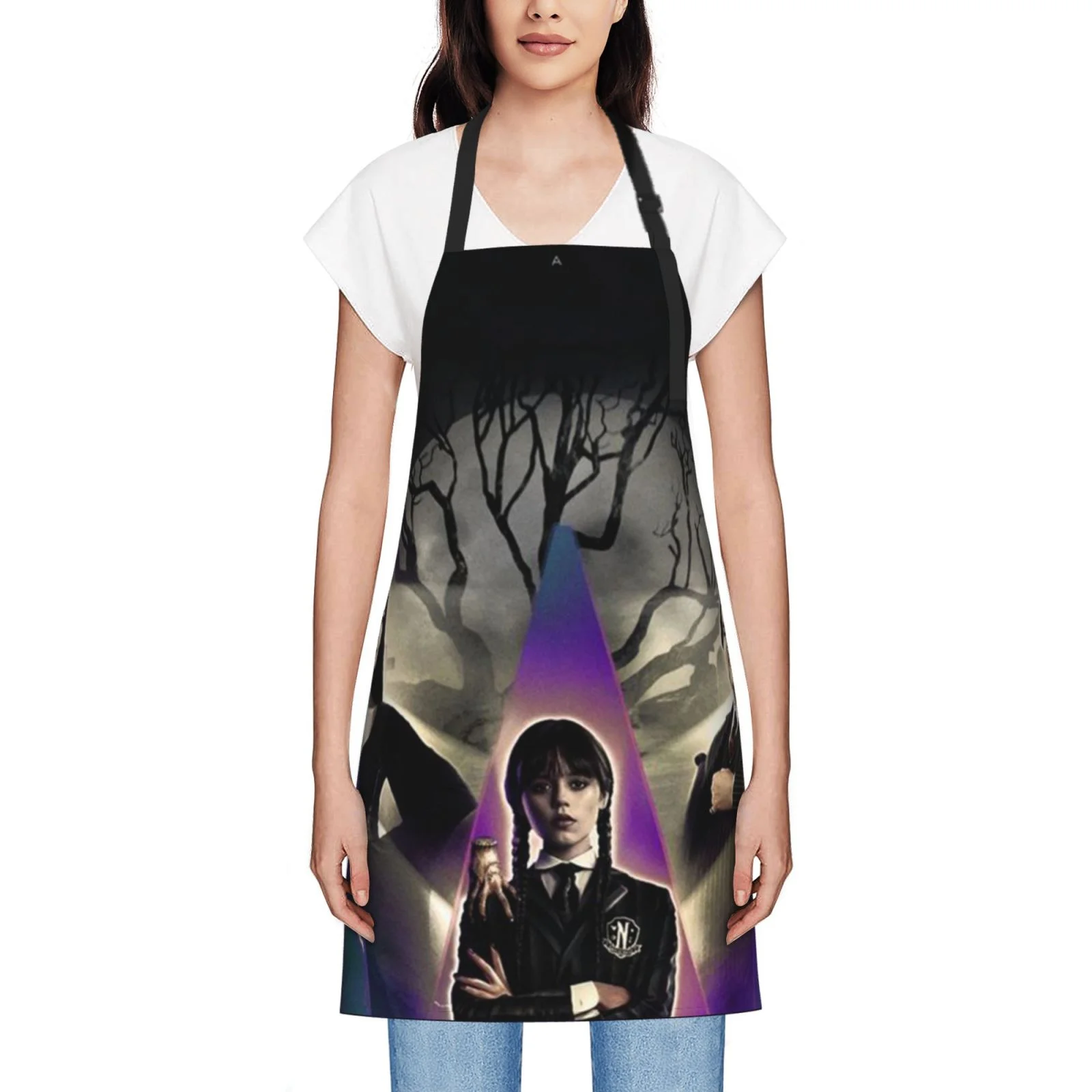 Horror Wednesday Waterproof Apron Home Decor For Kitchen/Cooking/Gardening/Painting/BBQ/Baking/Chef/Craftsman