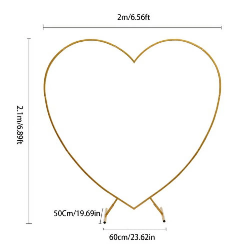 210cm Wedding Arch Flower Stand Heart Shape Metal Arch Frame Backdrop Rack