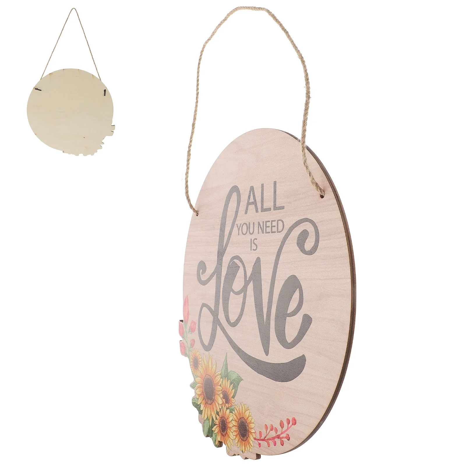 Door Hanging Rustic Plaque Flower Design Wooden Sign Home Outdoor Indoor Decor