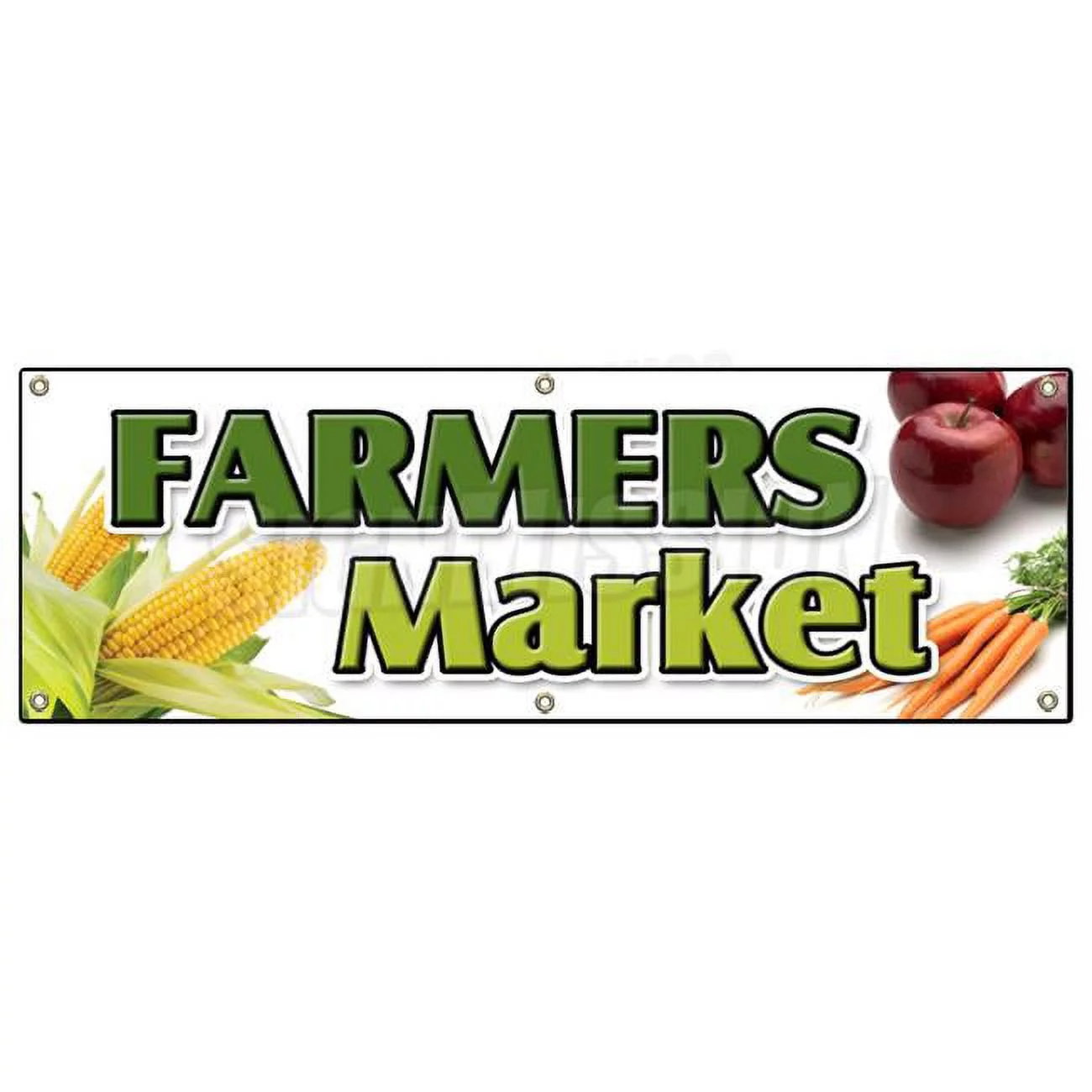 SignMission 72 in. Farmers Market Banner Sign - Produce Fruit Vegetables Fresh Tomatoes Corn Citrus