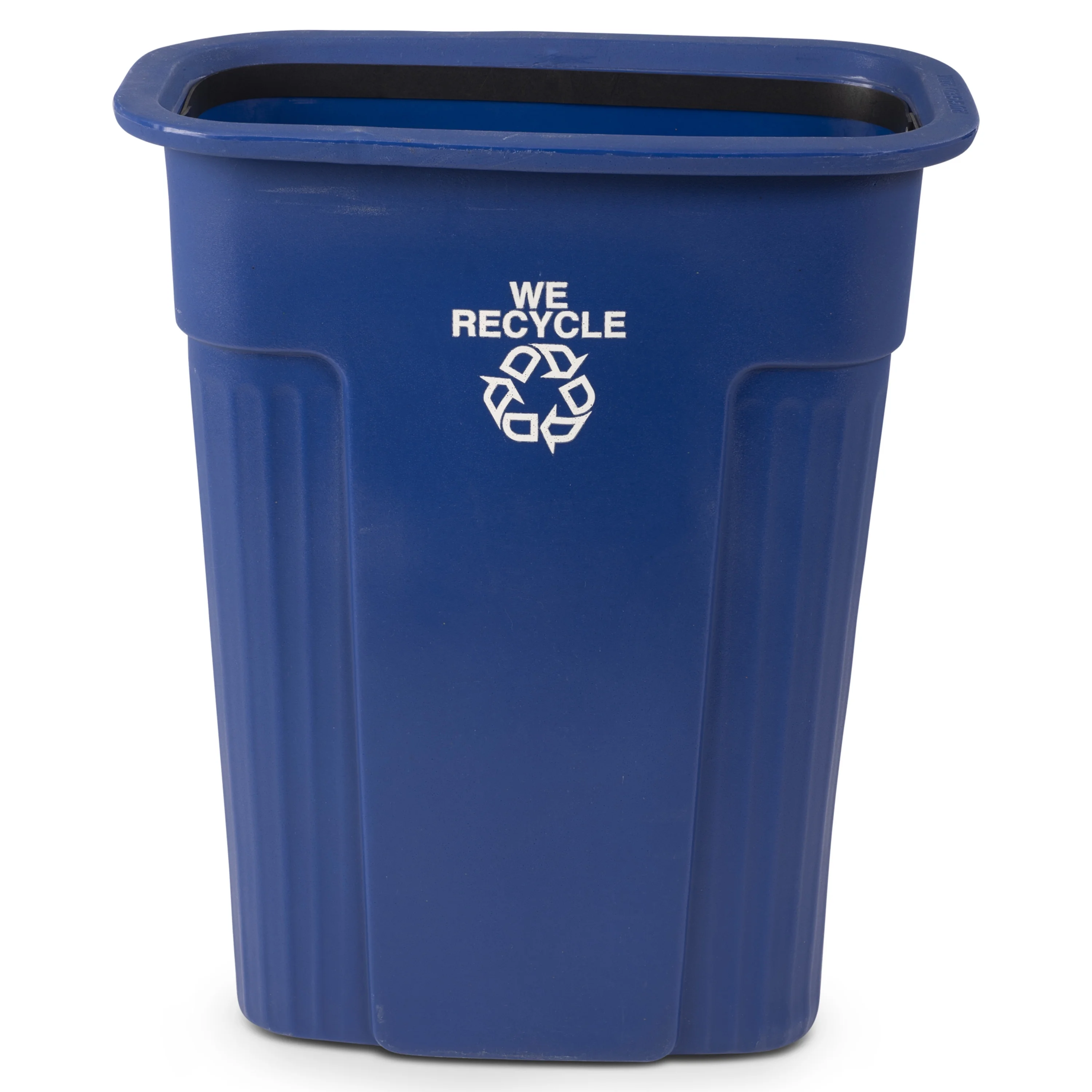 Toter Slimline 23 Gal. Blue Rectangular Recycle Container with Recycle Symbol