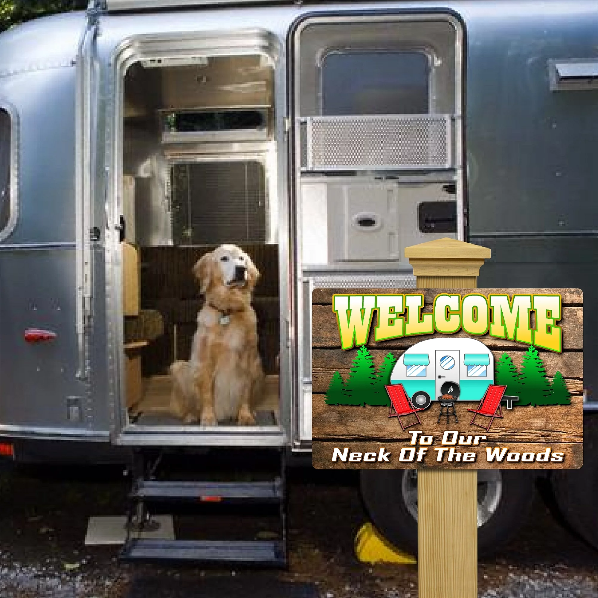 TagsByUs Welcome to Our Neck of the Woods Aluminum Metal Sign #MS-CA002B