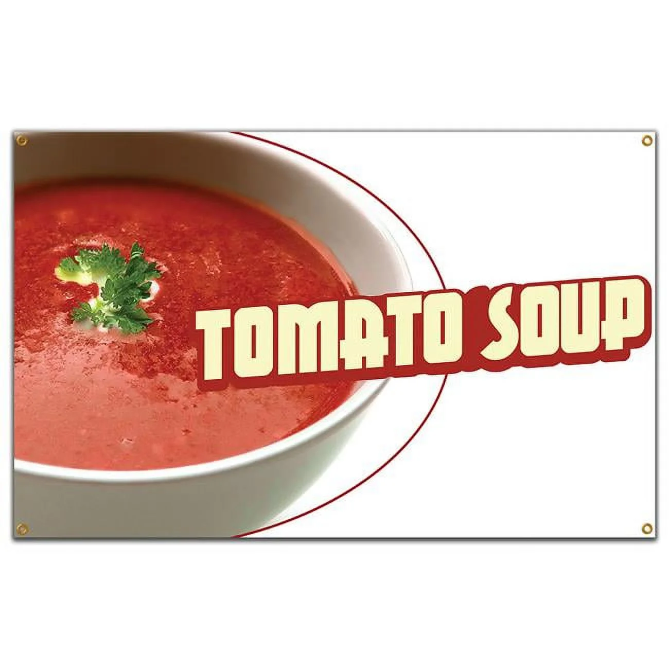 SignMission B-60 Tomato Soup19 60 in. Concession Stand Food Truck Single Sided Banner - Tomato Soup