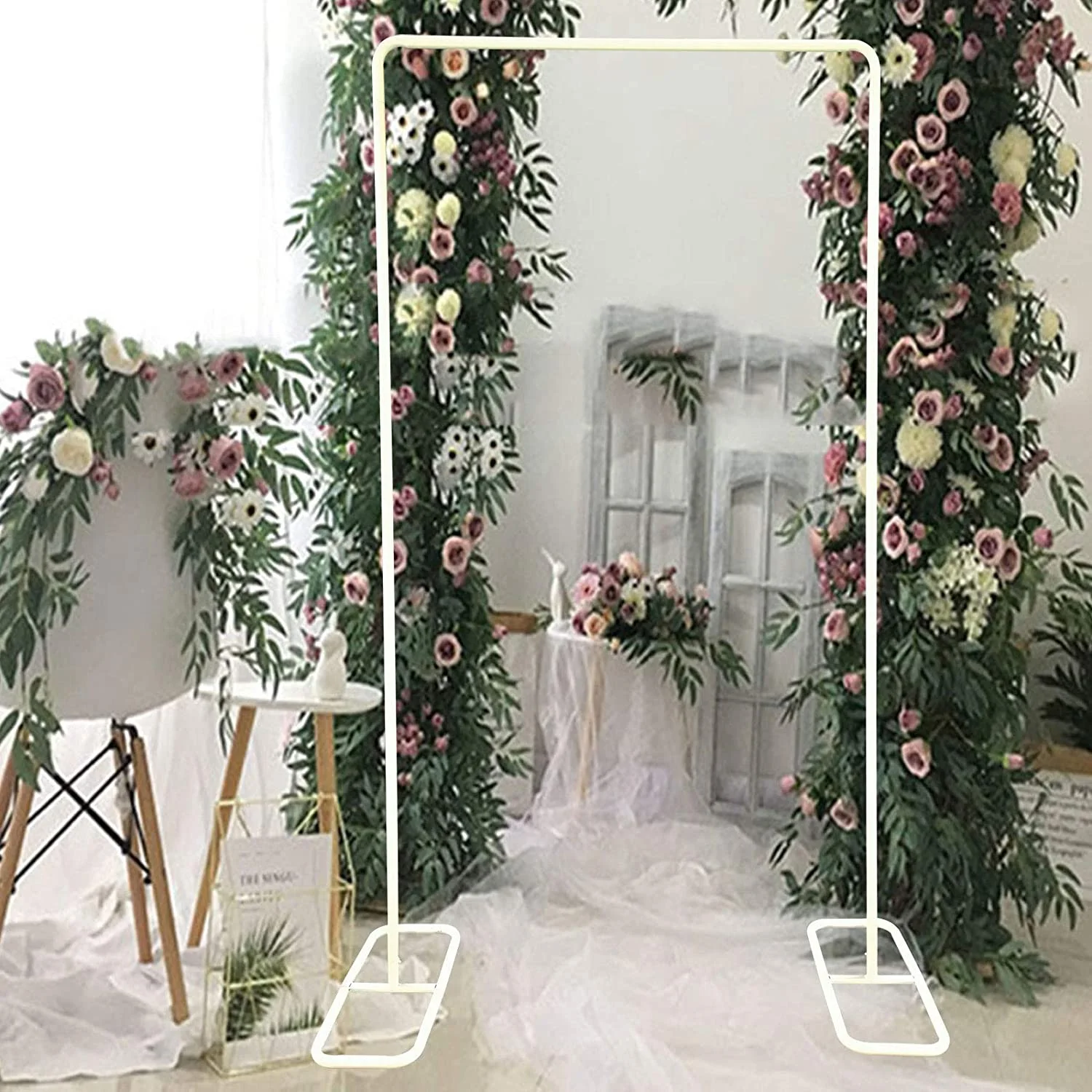 WUZSTAR Rectangle Wedding Archway Metal Flower Rack Arch Party Garden Backdrop
