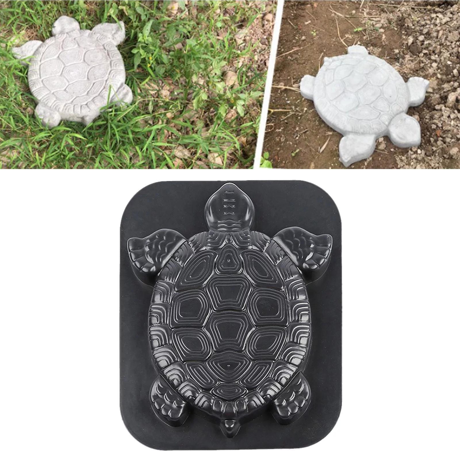 Turtle , Stepping Stone , Concrete Cement , Garden , Textured for Non-Slip Stepping