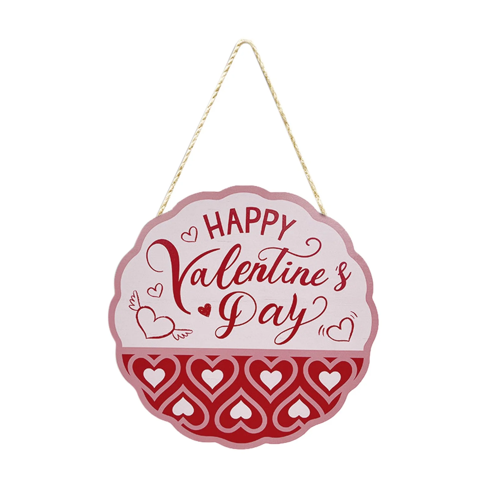 Valentine's Day Party Love Wooden Tag Circular Creative Wall Decoration Pendant Valentine's Day Door Sign