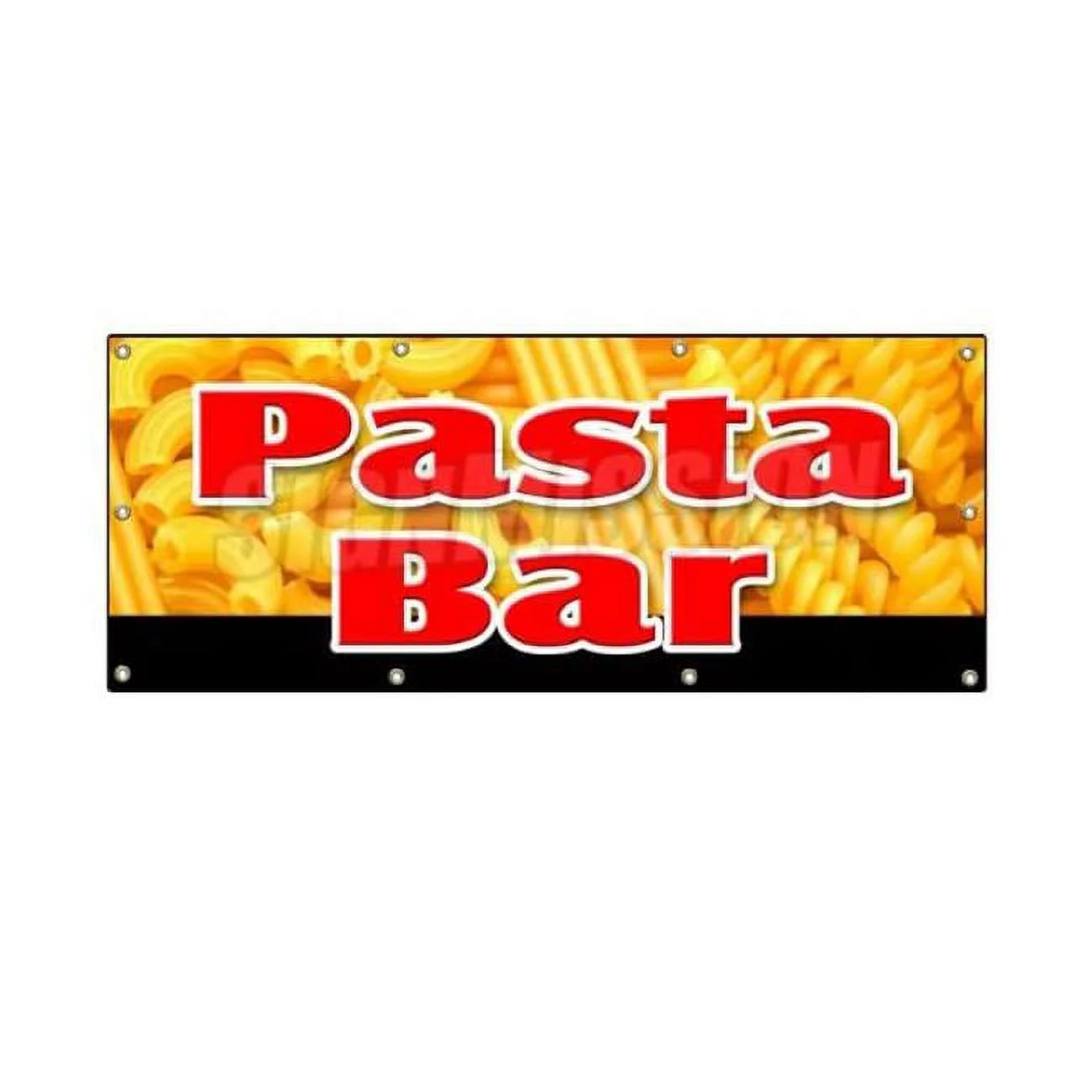 48 x 120 in. Pasta Bar Banner Sign - Dressing Salad Pasta Noodles Vegetables Tomato