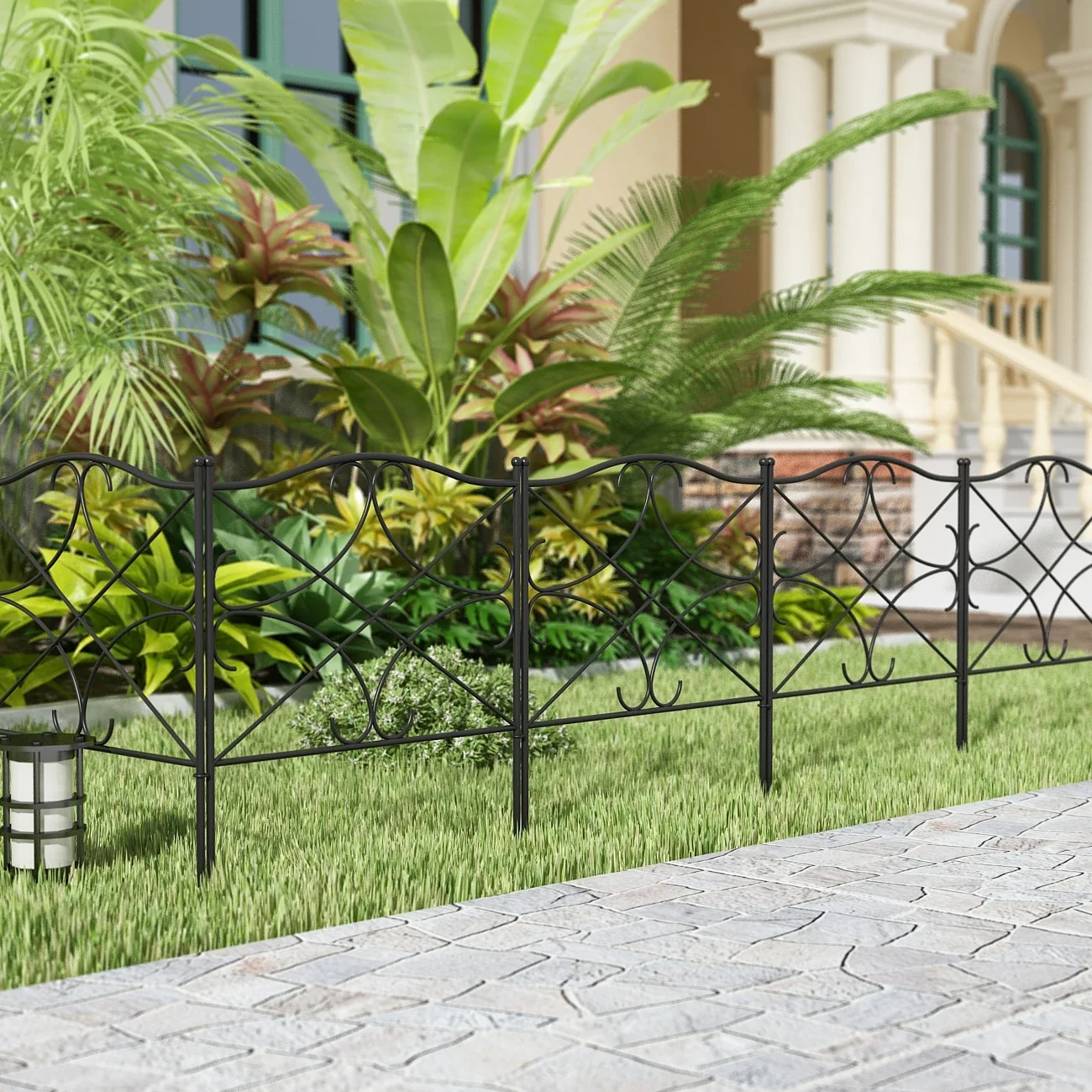 FUFU&GAGA Decorative Garden Fence Feet Outdoor Metal Wire Fence (Set of 10)