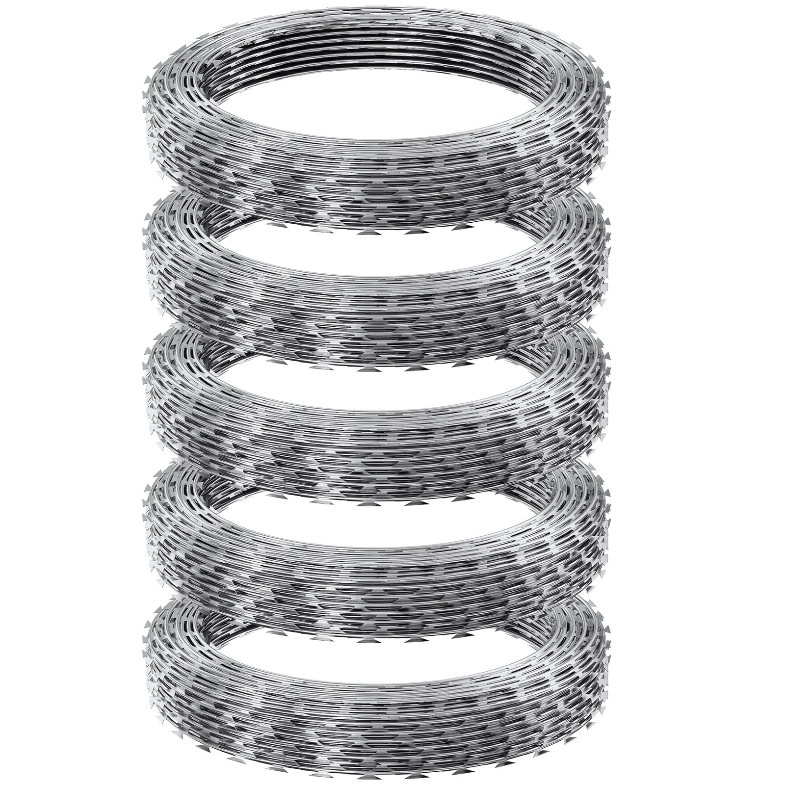 SKYSHALO Razor Wires Razor Barbed Wire 246ft 5 Rolls Razor Wire Fencing Razor Fence