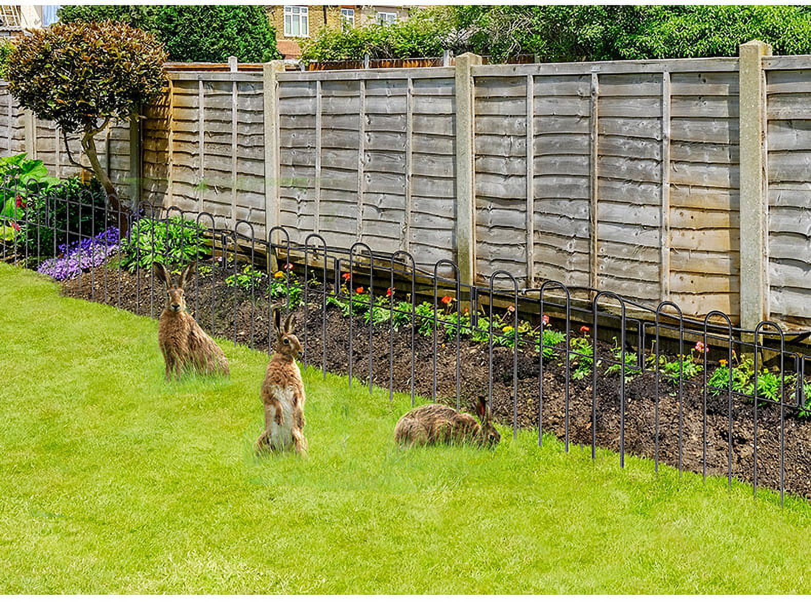 30 Piece Metal Garden Fence Panel, Rust Resistant, Animal Barrier Separation for Yard Decorations