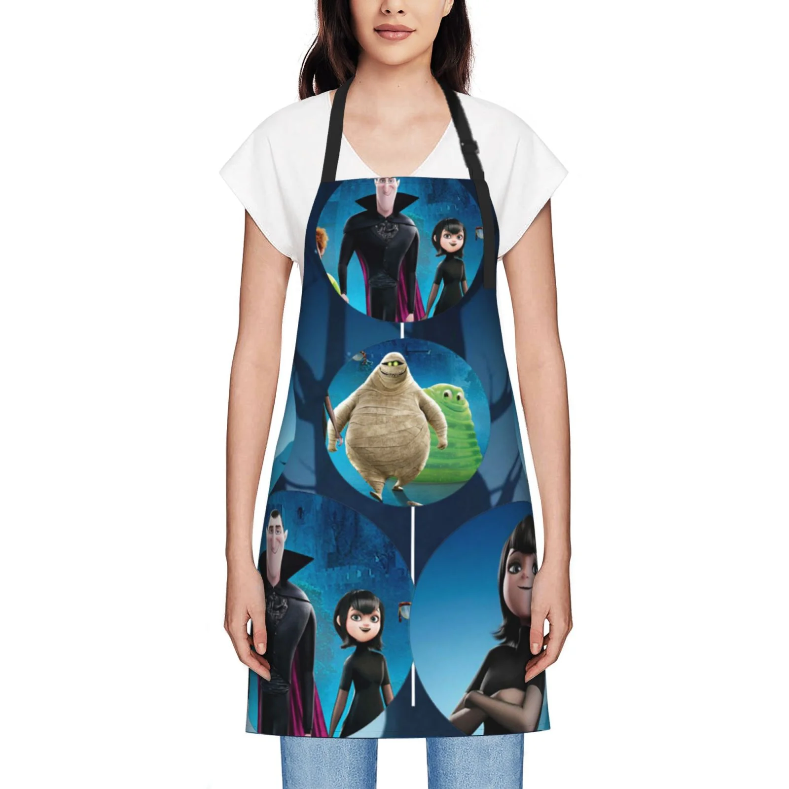 Hotel Transylvania Waterproof Apron Home Decor For Kitchen/Cooking/Gardening/Painting/BBQ/Baking/Chef/Craftsman