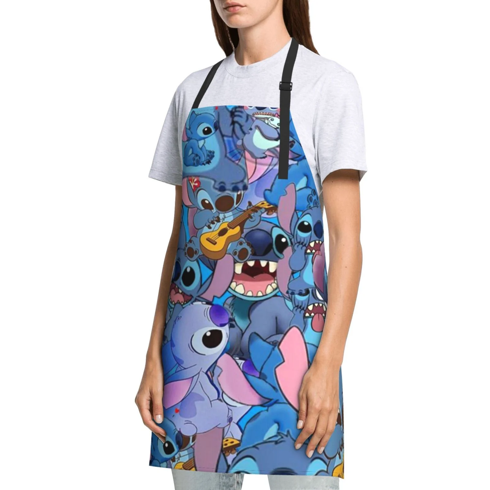 Cartoon Stitch Waterproof Apron Home Decor For Kitchen/Cooking/Gardening/Painting/BBQ/Baking/Chef/Craftsman