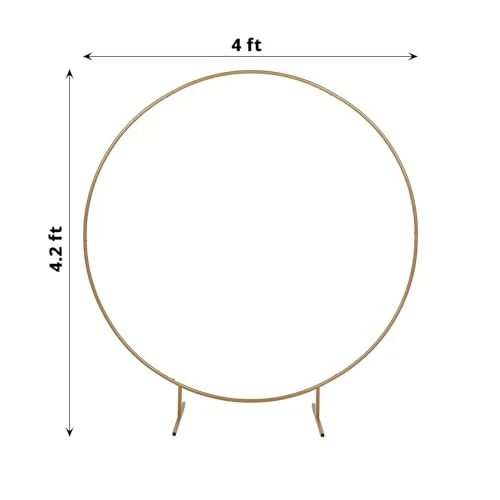 Efavormart 4ft Gold Metal Balloon Circle, Flower Frame Backdrop Stand, Round Wedding Arch Arbor