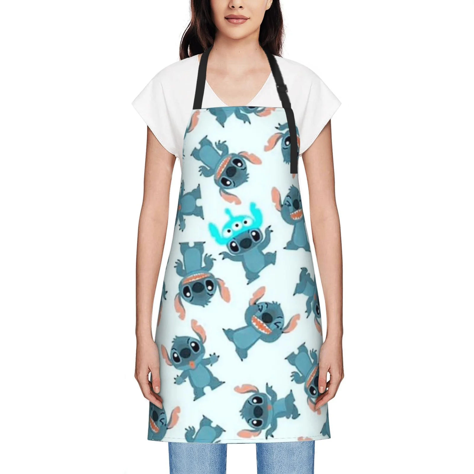 Stitch Cartoon Waterproof Apron Home Decor For Kitchen/Cooking/Gardening/Painting/BBQ/Baking/Chef/Craftsman