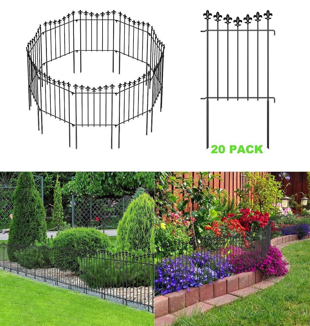 20 pcs Decorative Garden Fence Border Rustproof Fence Animal Barrier 20ft x24in