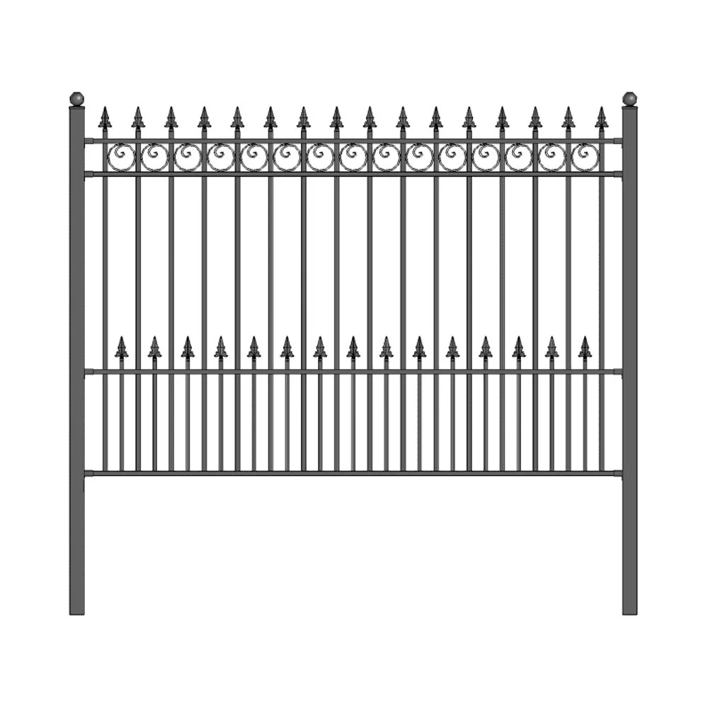 ALEKO Outdoor Yard Garden DIY Steel 5.5 x 5 feet Black Fence Prague Style