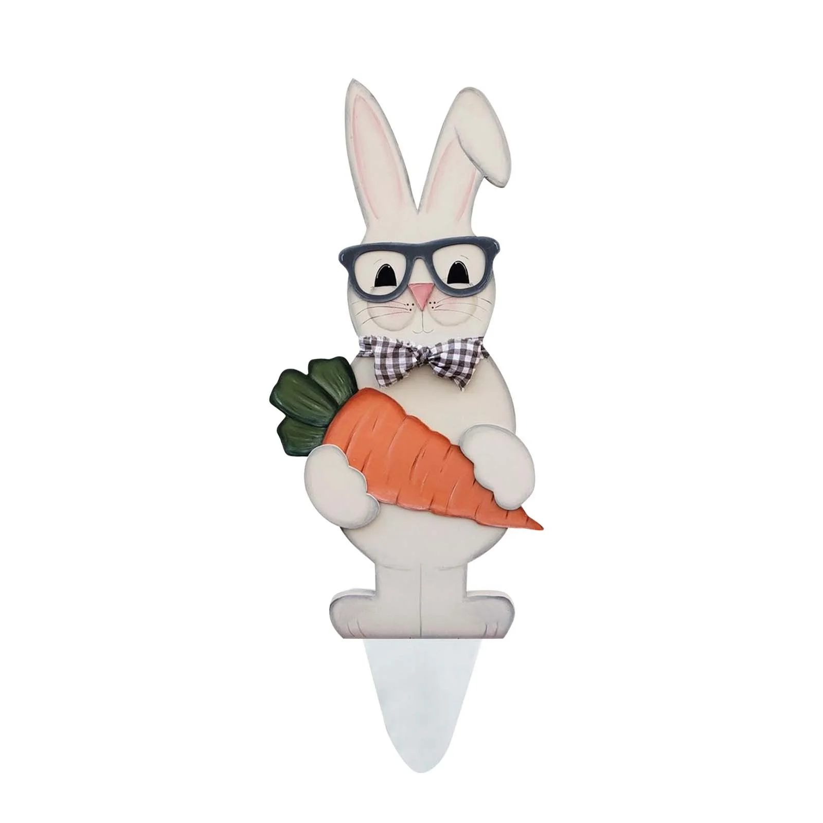 Wooden Easter Garden Stake Yard Sign Bunny Statue Bunny Egg Easter Stake Terrace Flower Bed Outdoor Decorations