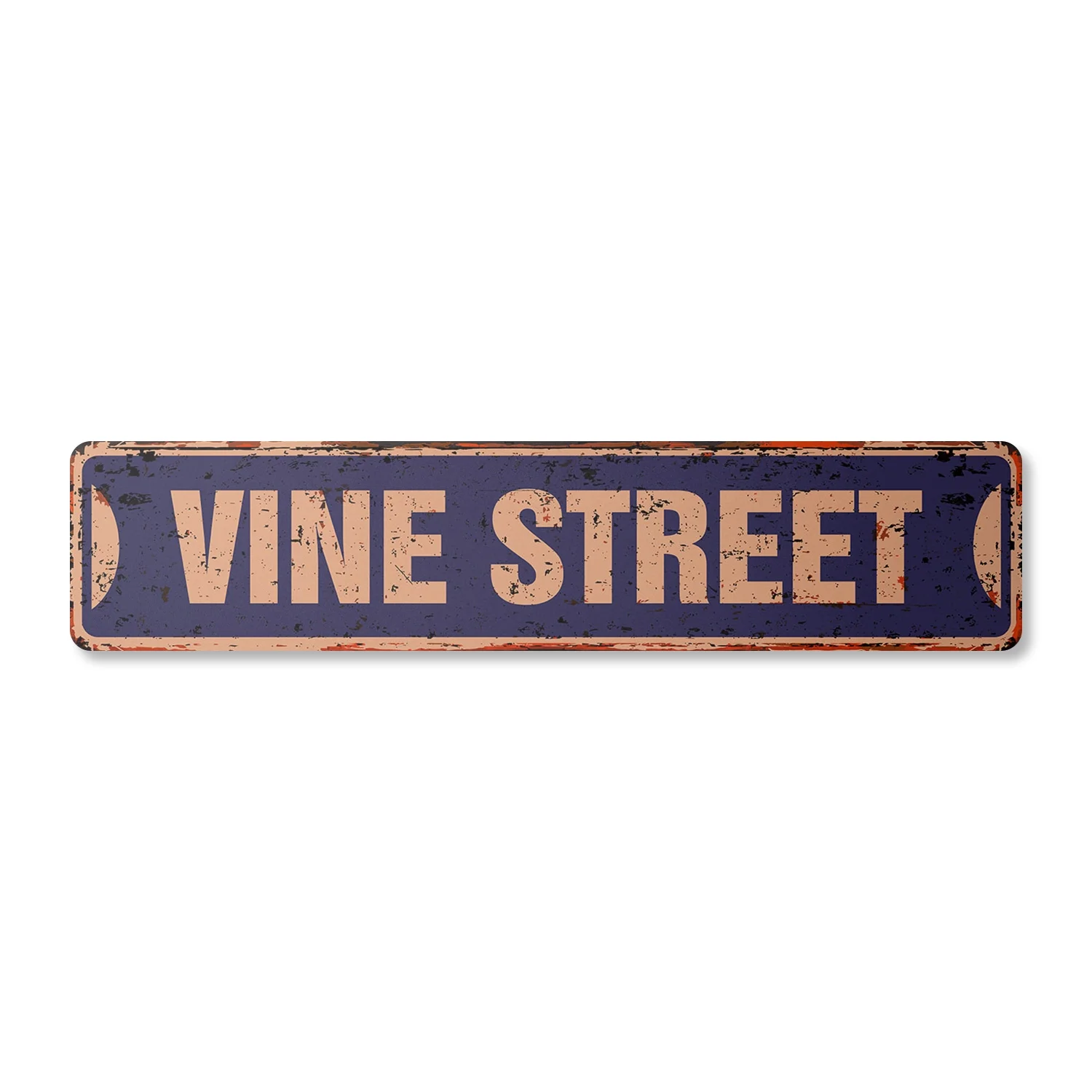 VINE Vintage Aluminum Street Sign hollywood california london LA Los rustic metal tin | Indoor/Outdoor | 18