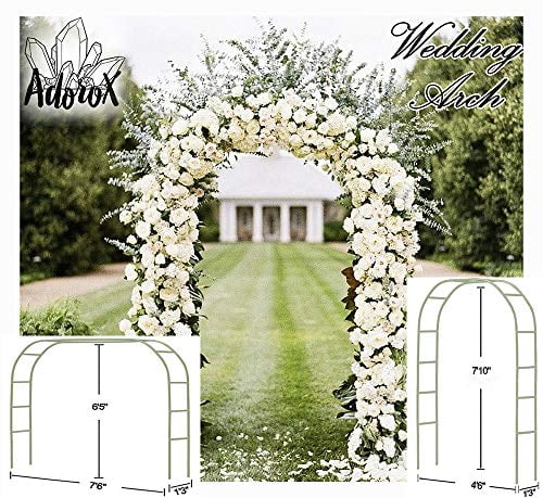 Adorox 7.5Ft 1 Set White Metal Arch Wedding Garden Bridal Party Decoration Arbor