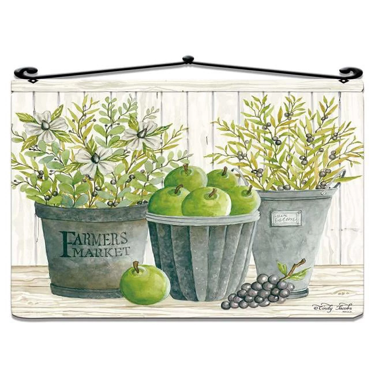 Pasttime Signs CIN212 18 x 14 in. Euc Gal Planters Florals Plasma Metal Sign