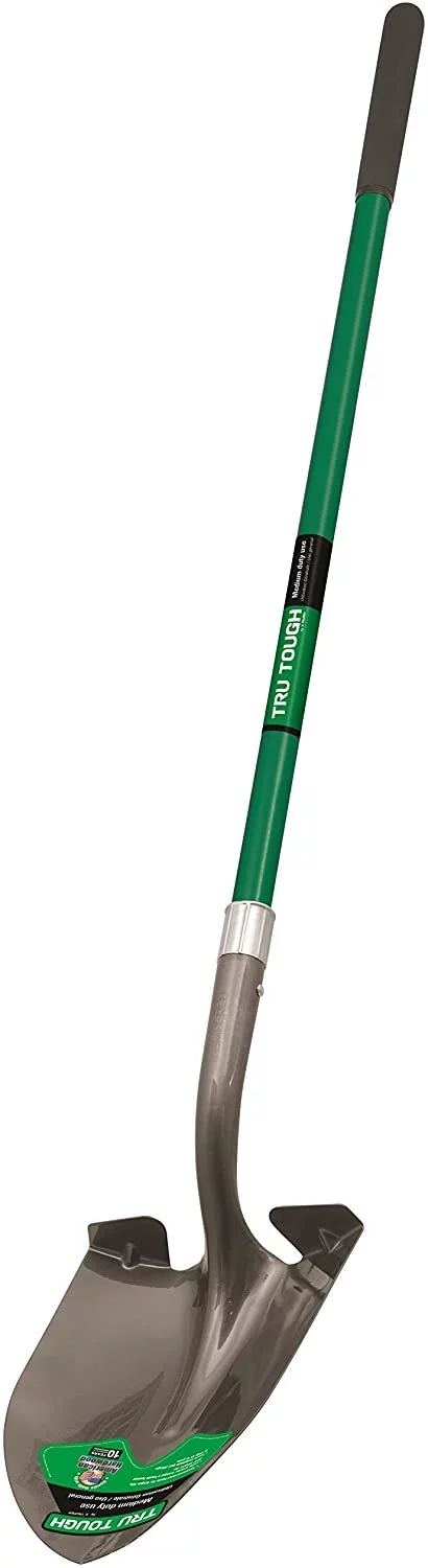 Truper 32402 Tru Tough 47-Inch Round Point Shovel with Long Handle and 10-Inch Grip