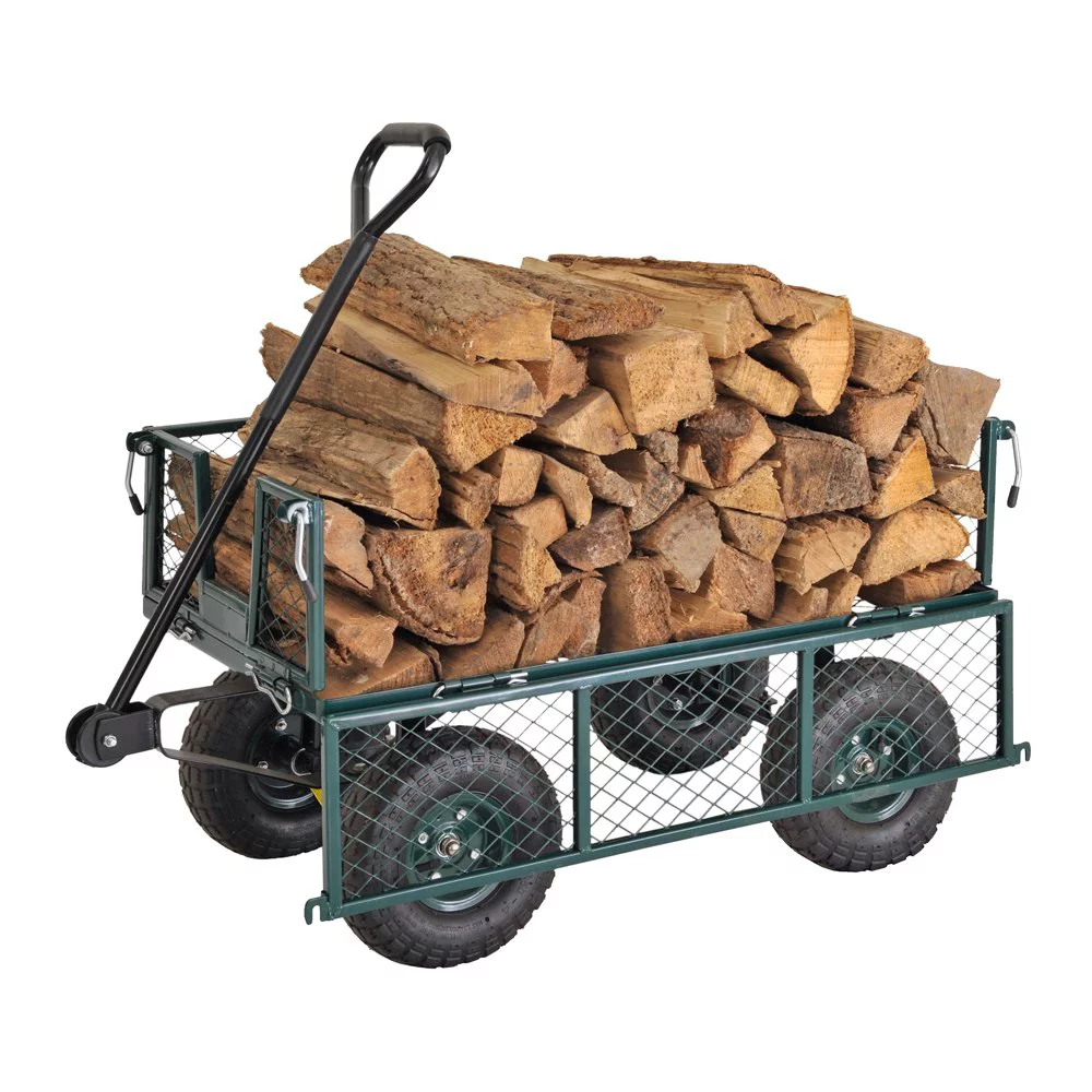 Garden cart Tools cart iron mesh cart with Detachable Fence removable sides
