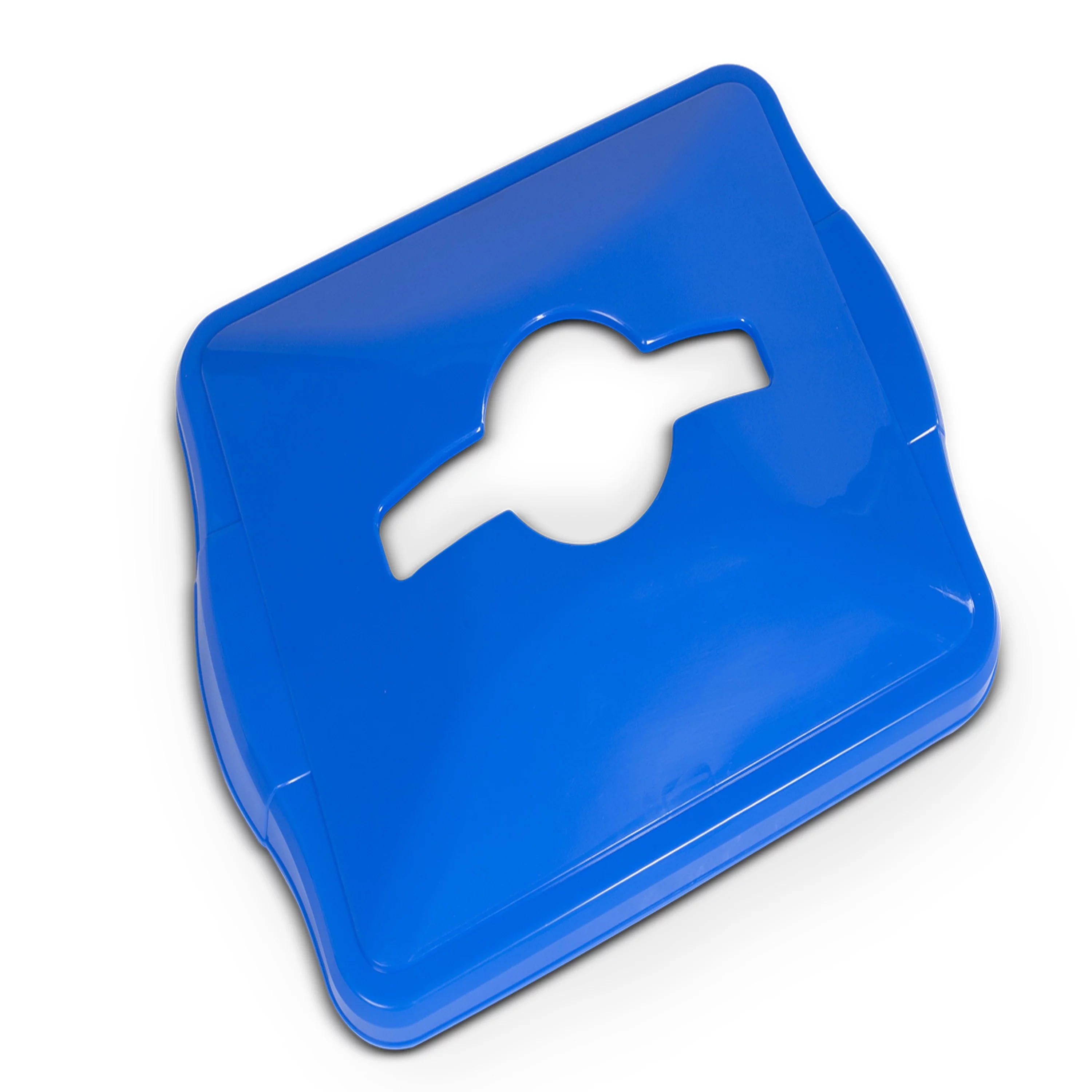Toter 22 Gallon Blue Rectangular Document and Can Cutout Lid For Recycling Bin