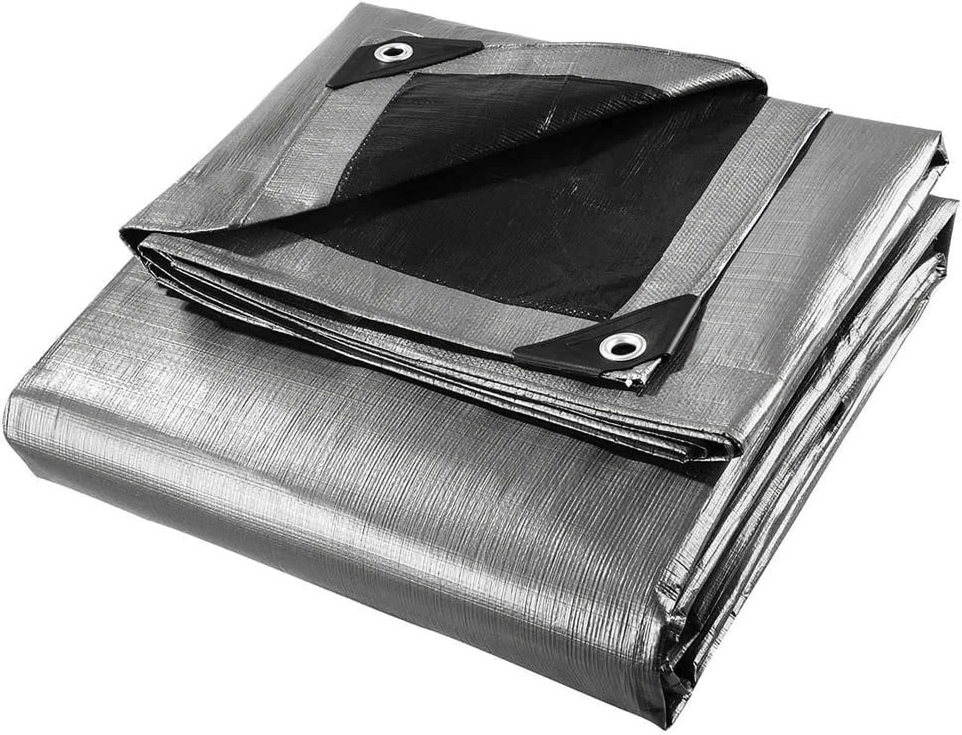 16' x 20' Heavy Duty Silver/Black Waterproof UV Blocking 10 Mil Poly Tarp